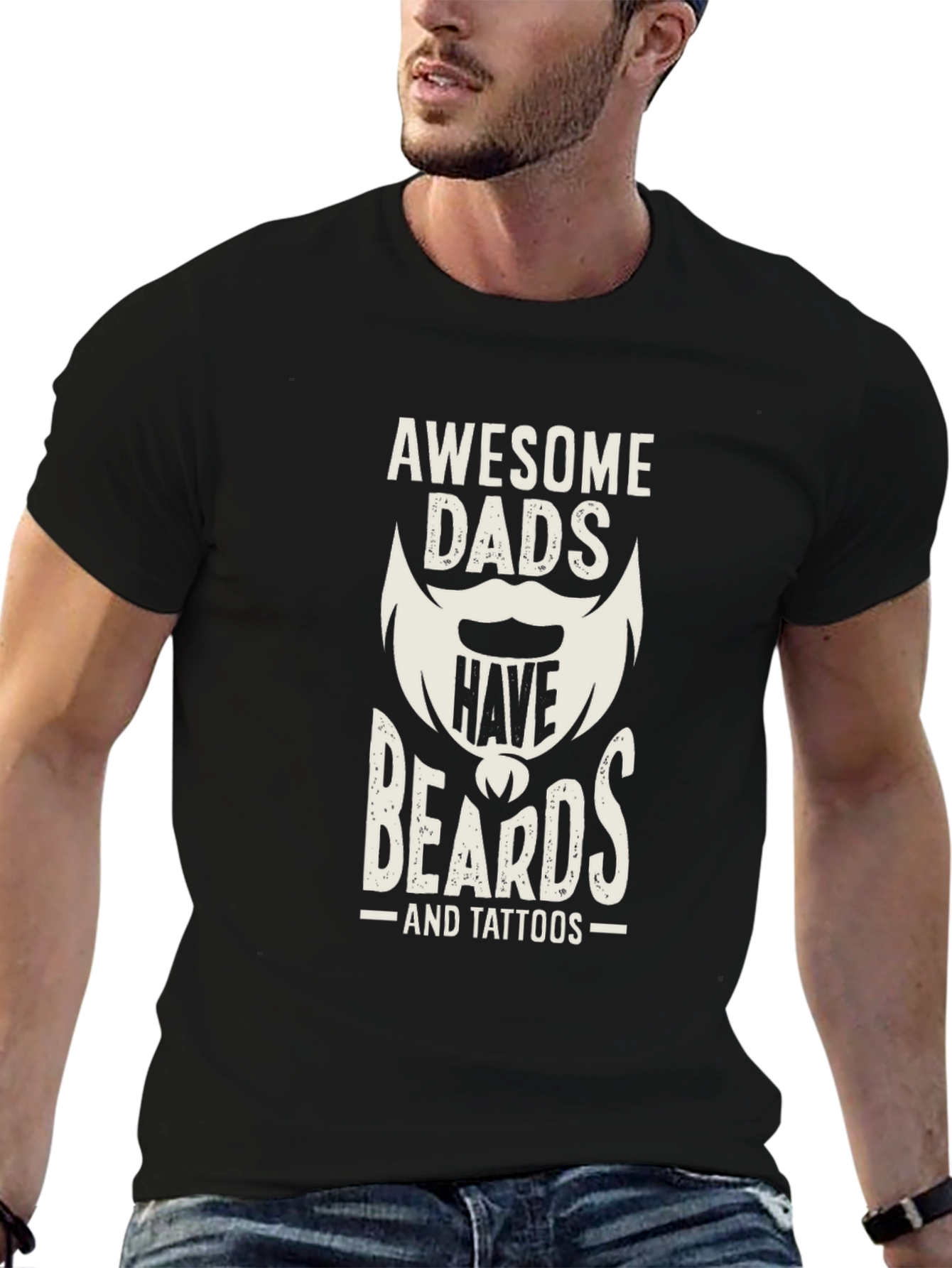 Awesome Dads Have Beards & Tattoos T-Shirt