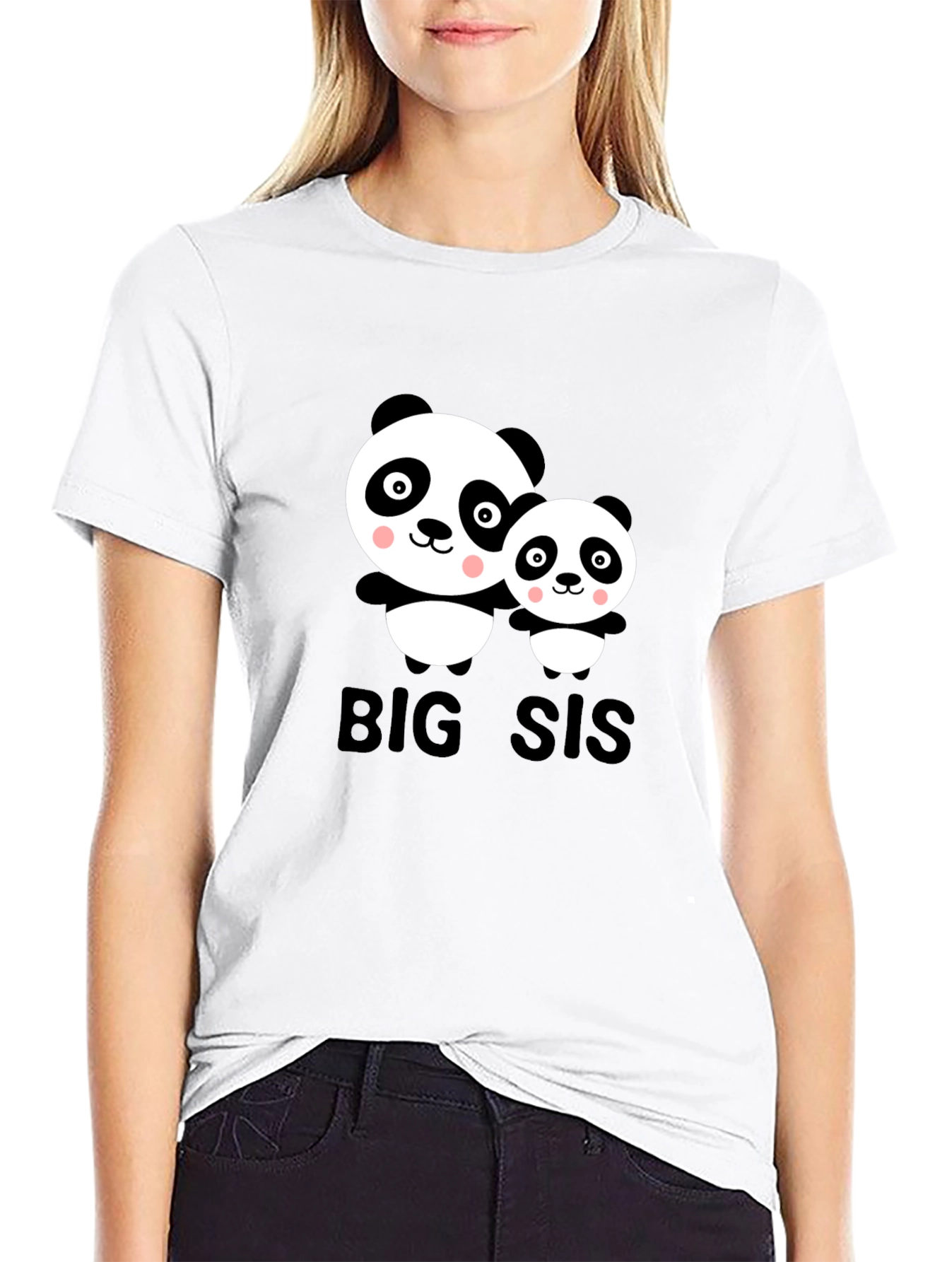 Big Sis Panda T-Shirt - Cute Family Matching Tee