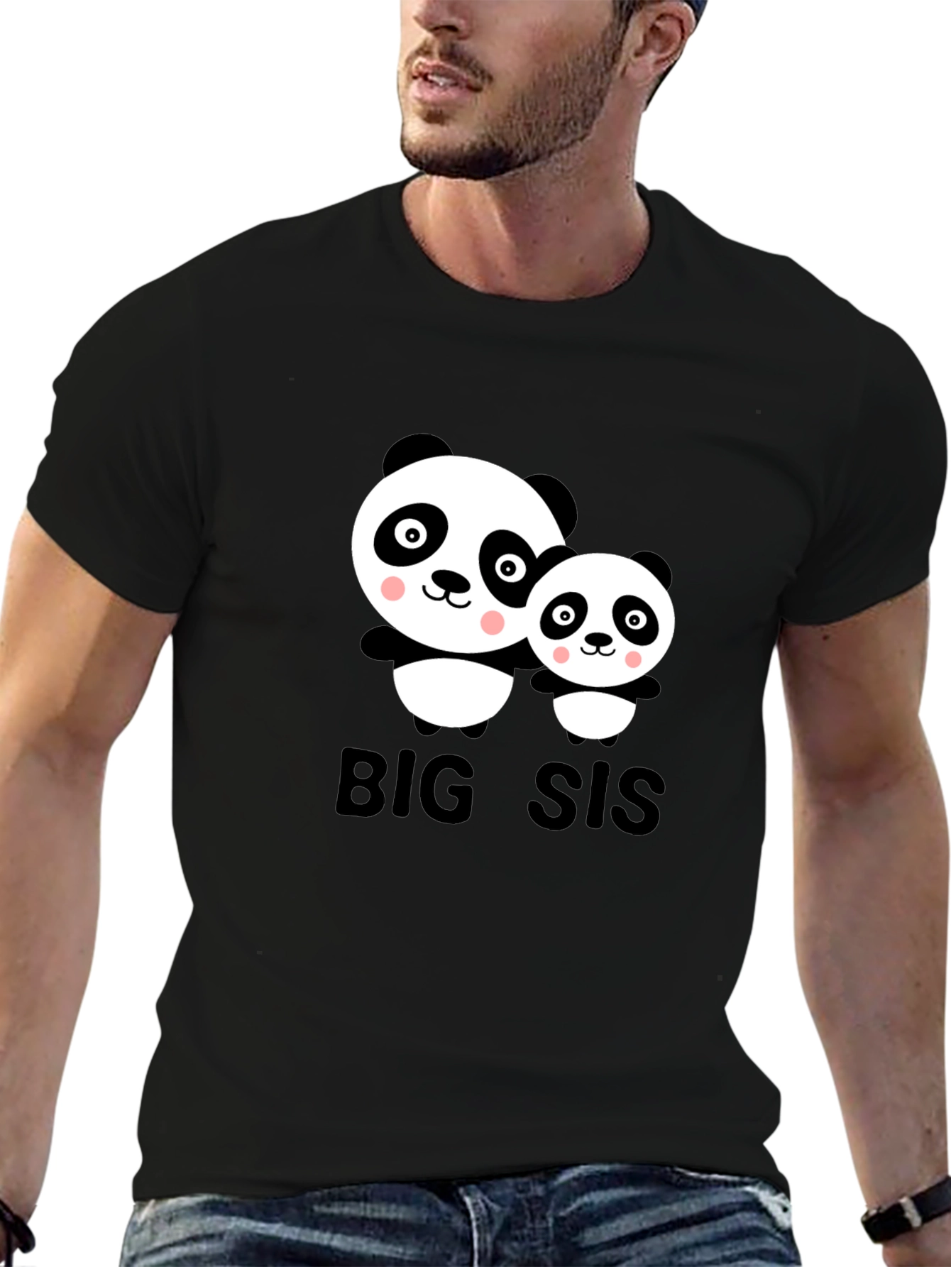 Big Sis Panda T-Shirt - Cute Family Matching Tee