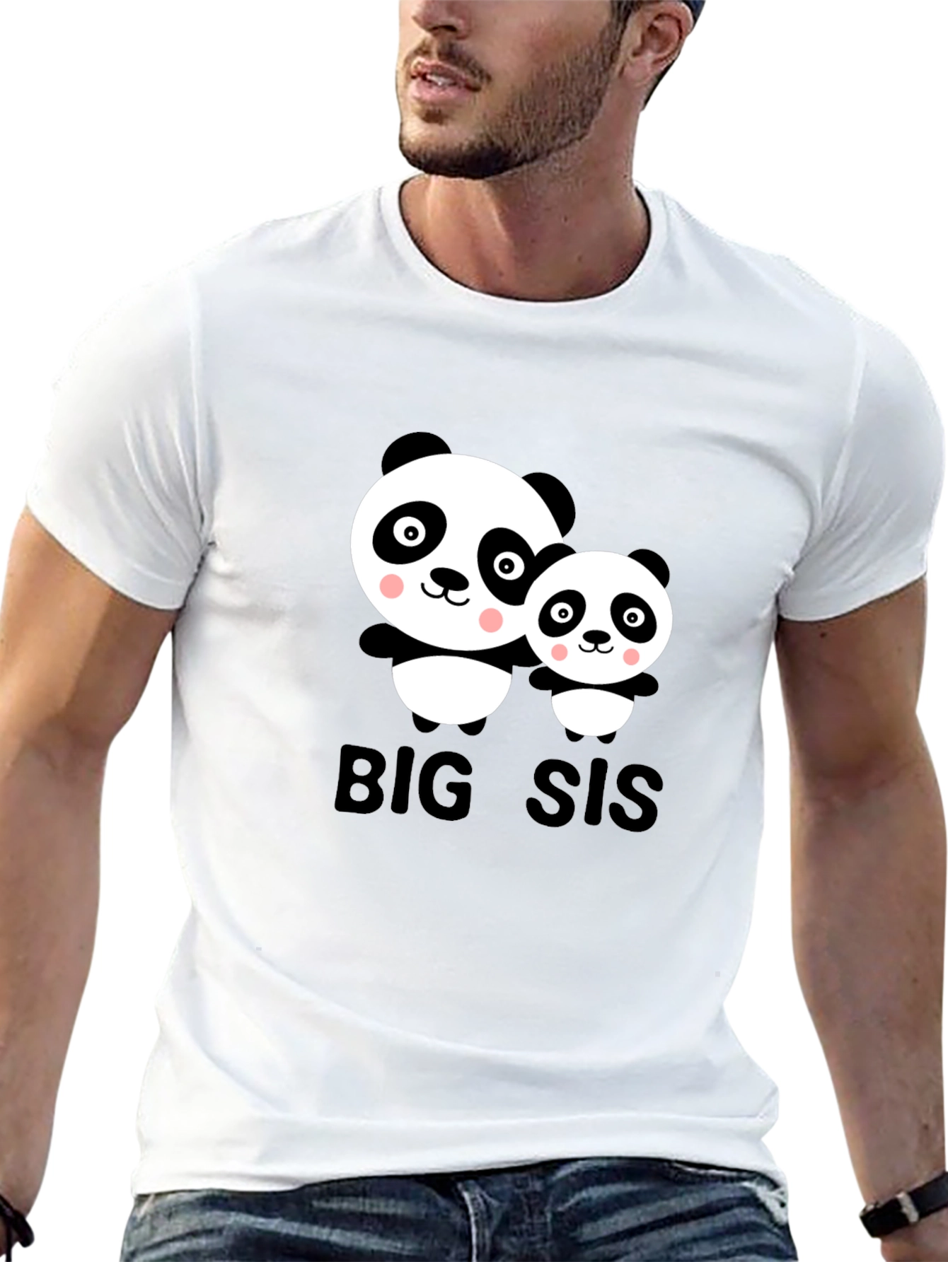 Big Sis Panda T-Shirt - Cute Family Matching Tee