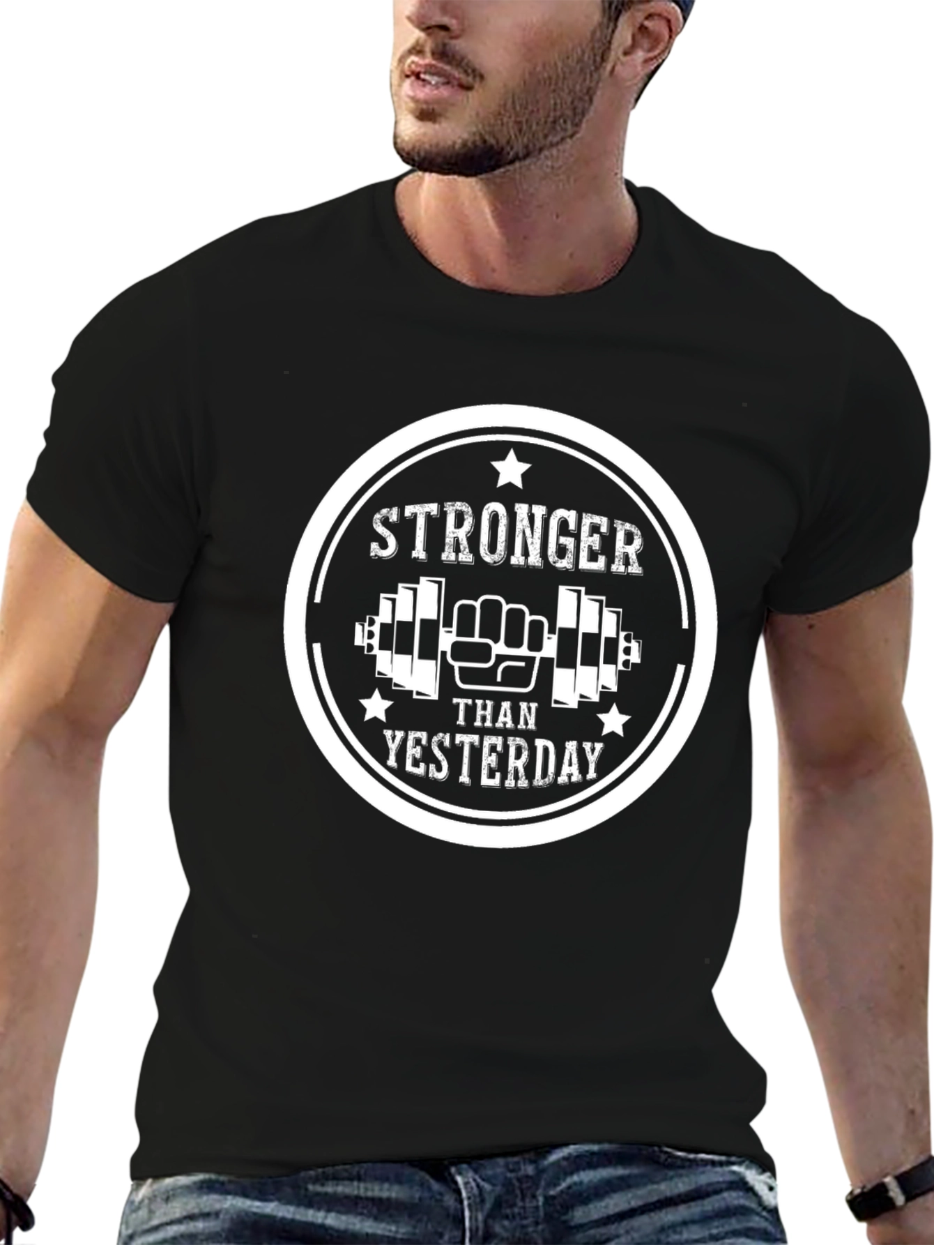 Stronger Than Yesterday Black Graphic Tee