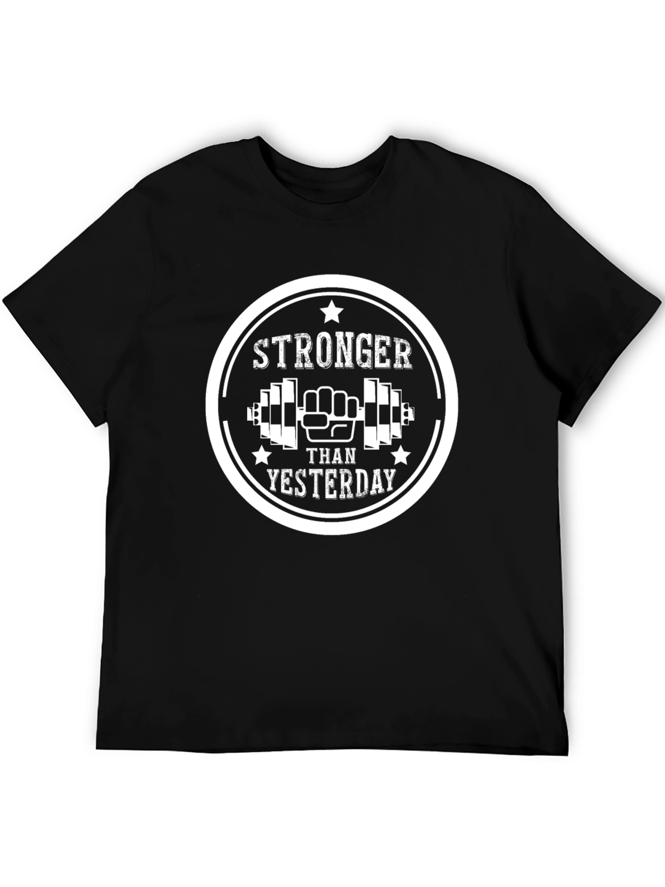Stronger Than Yesterday Black Graphic Tee