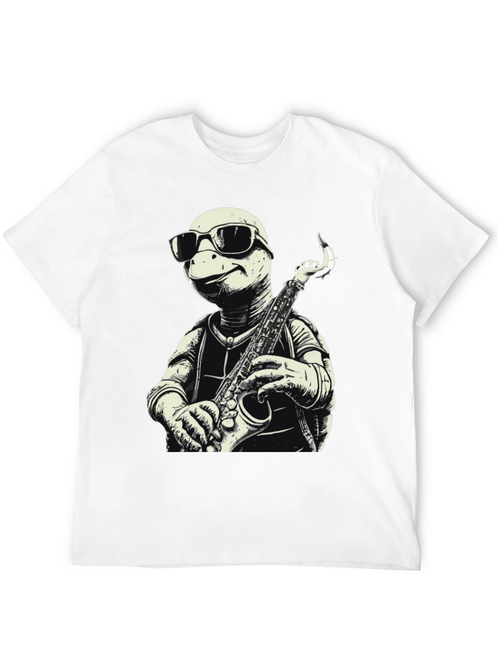 Cool Turtle Sax Player Graphic Tee
