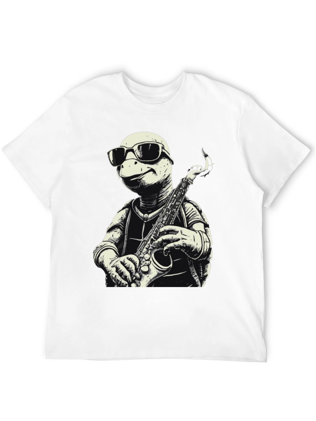 Cool Turtle Sax Player Graphic Tee