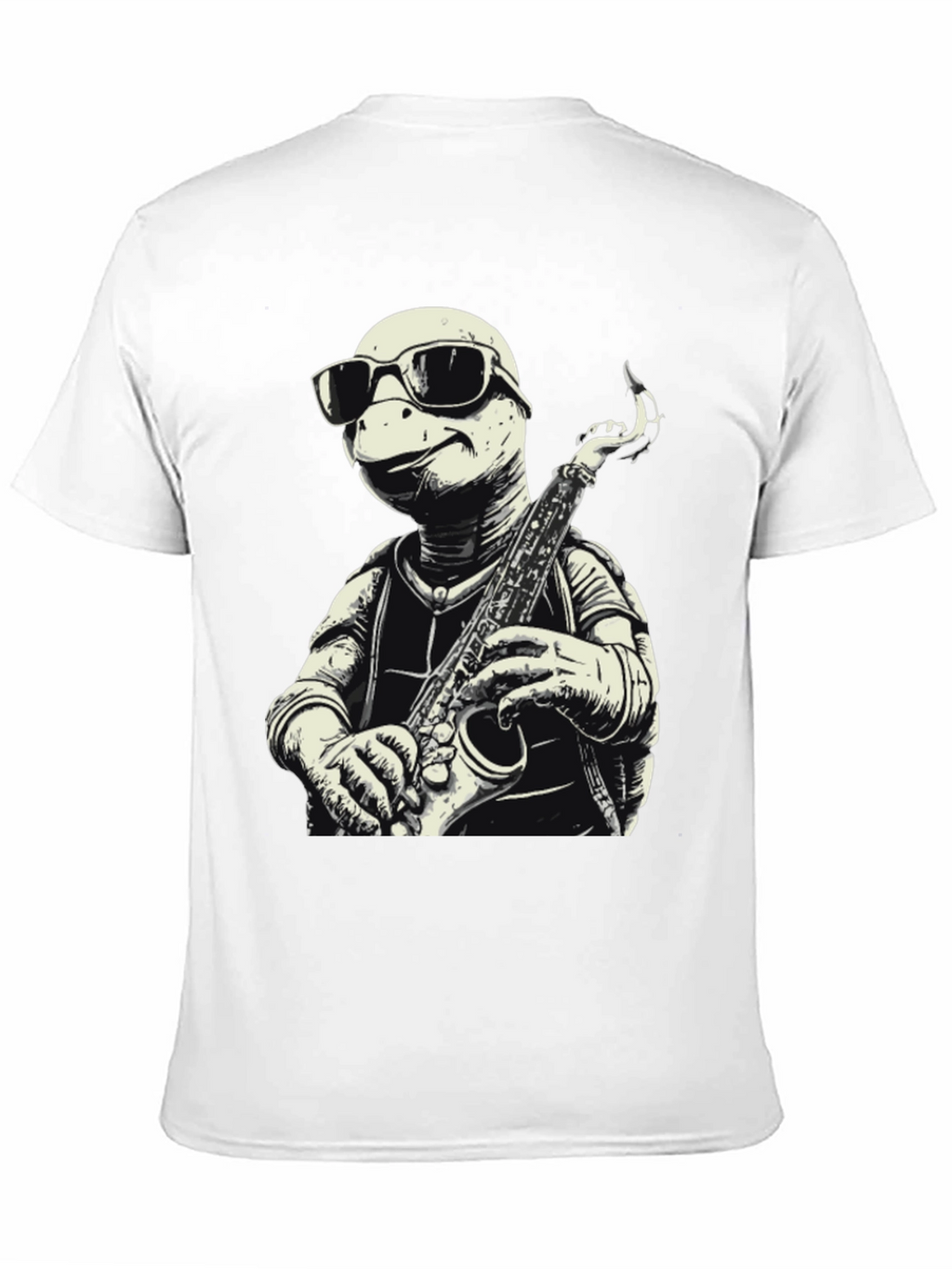 Cool Turtle Sax Player Graphic Tee