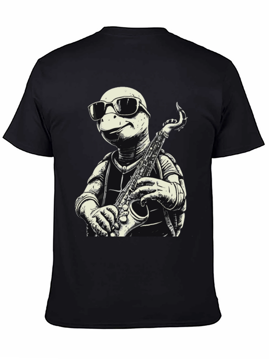 Cool Turtle Sax Player Graphic Tee