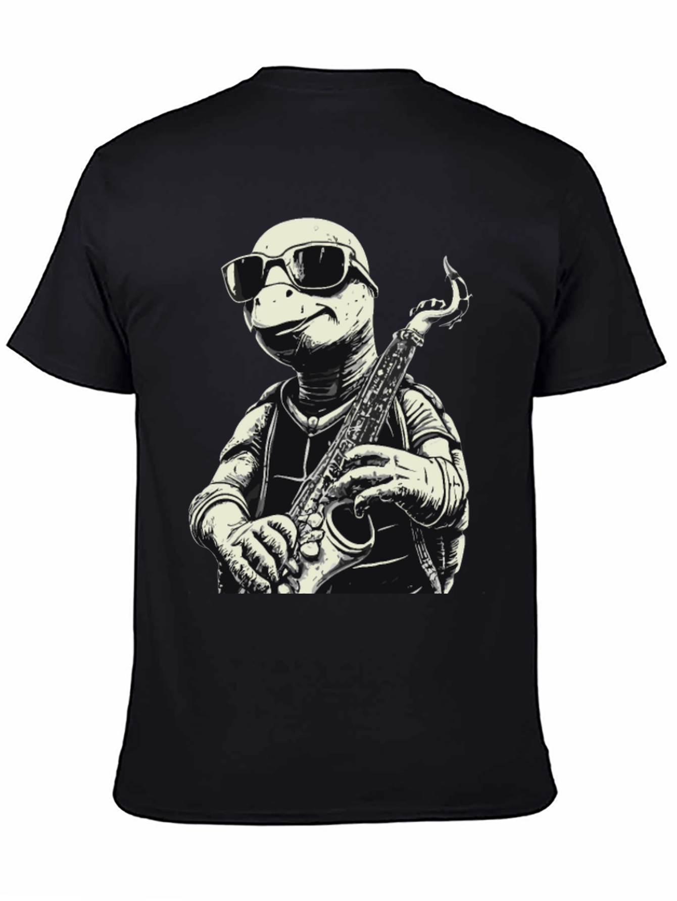 Cool Turtle Sax Player Graphic Tee