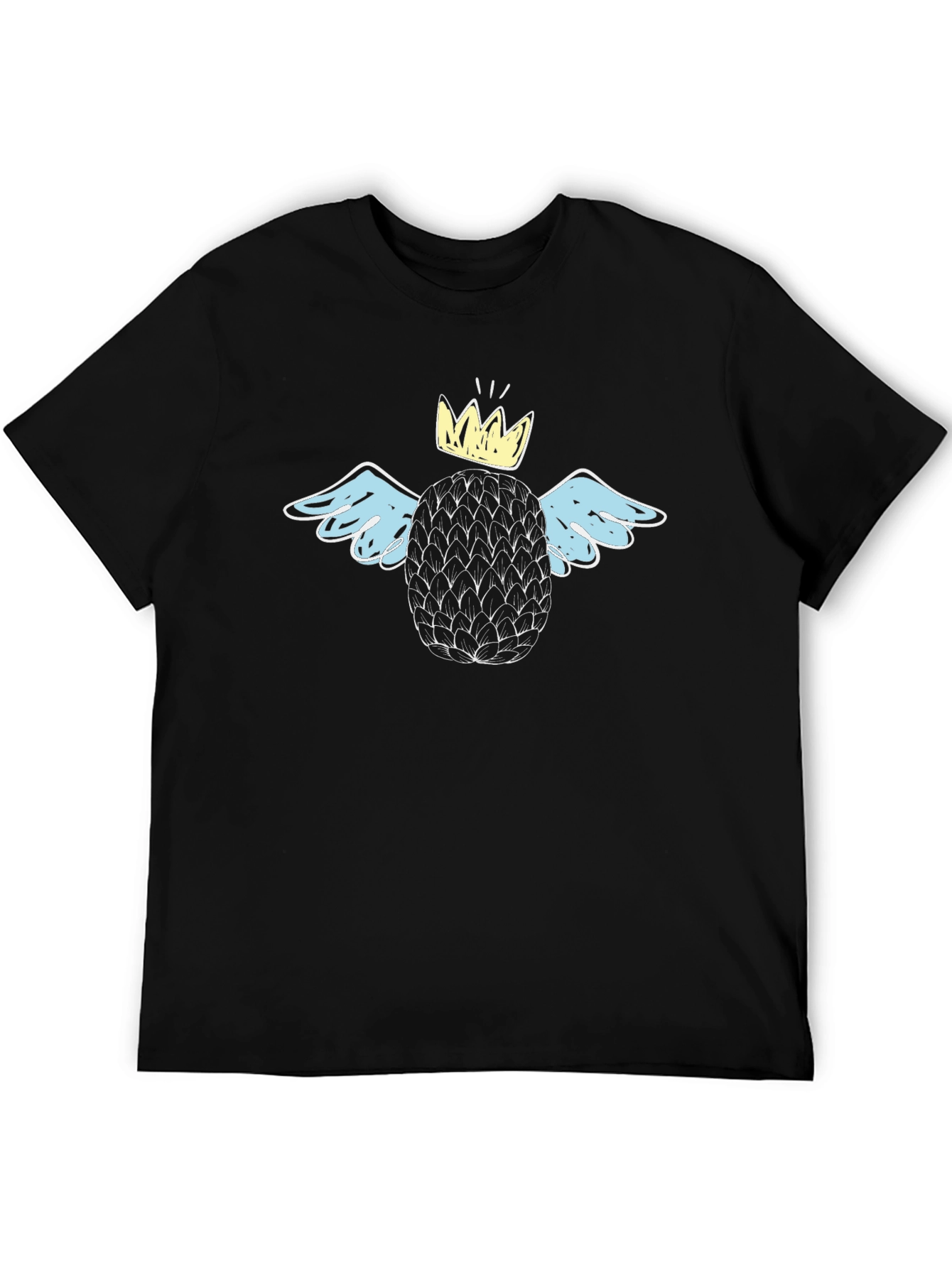 King Pineapple Graphic Tee - Trendy Black T-Shirt