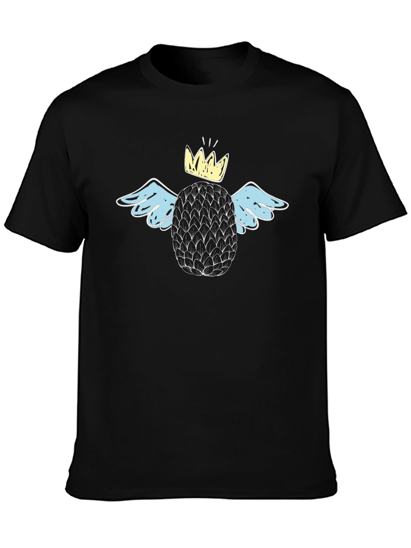 King Pineapple Graphic Tee - Trendy Black T-Shirt