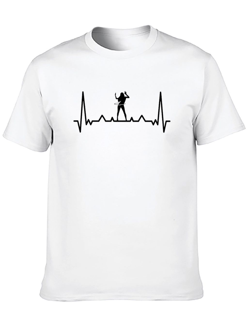 Drummer Heartbeat Black Graphic T-Shirt