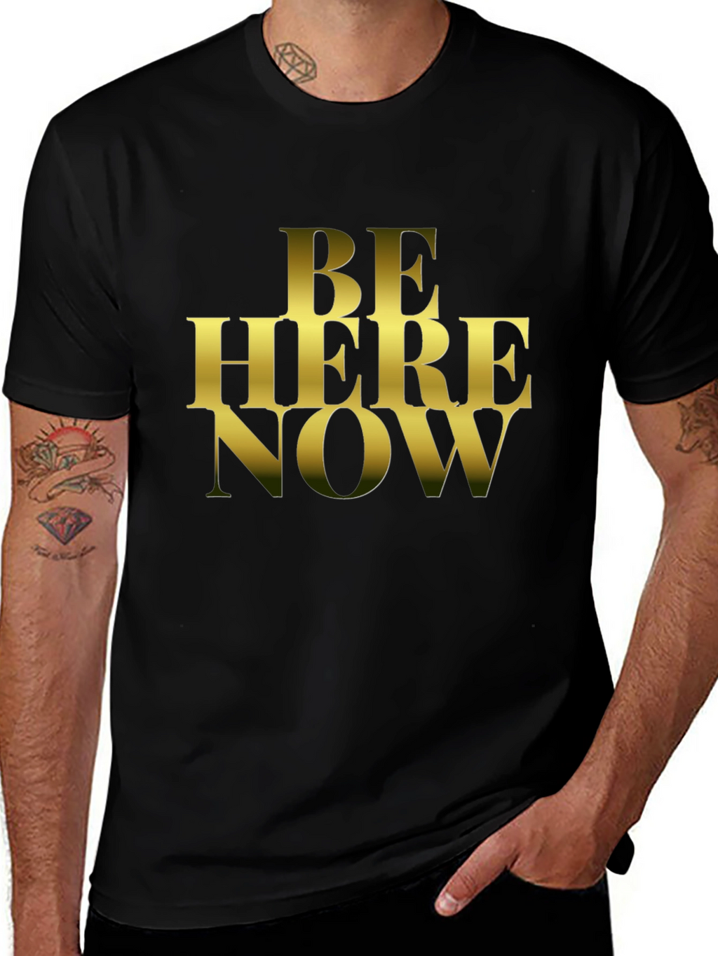 Be Here Now Graphic T-Shirt - Black