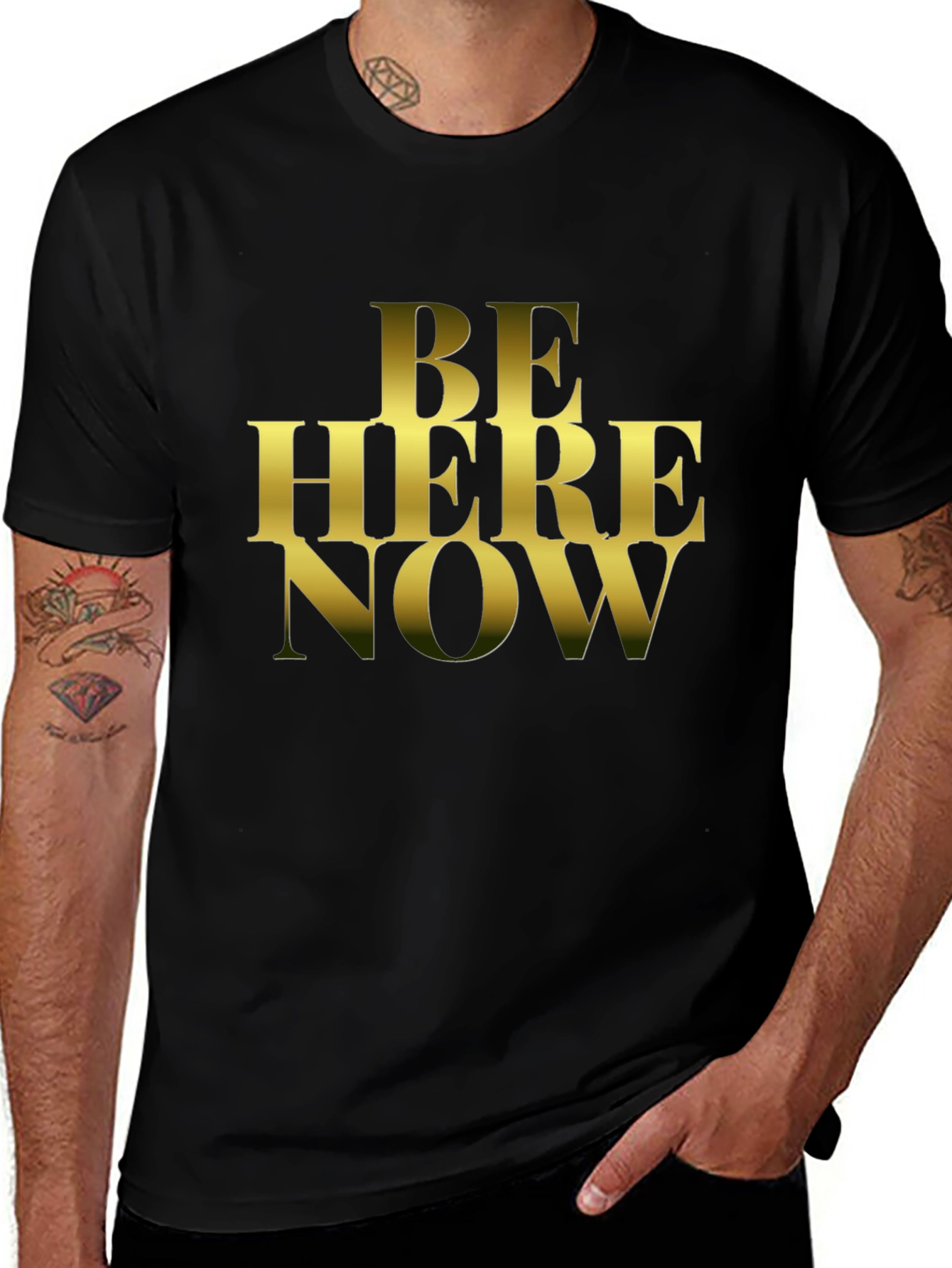 Be Here Now Graphic T-Shirt - Black