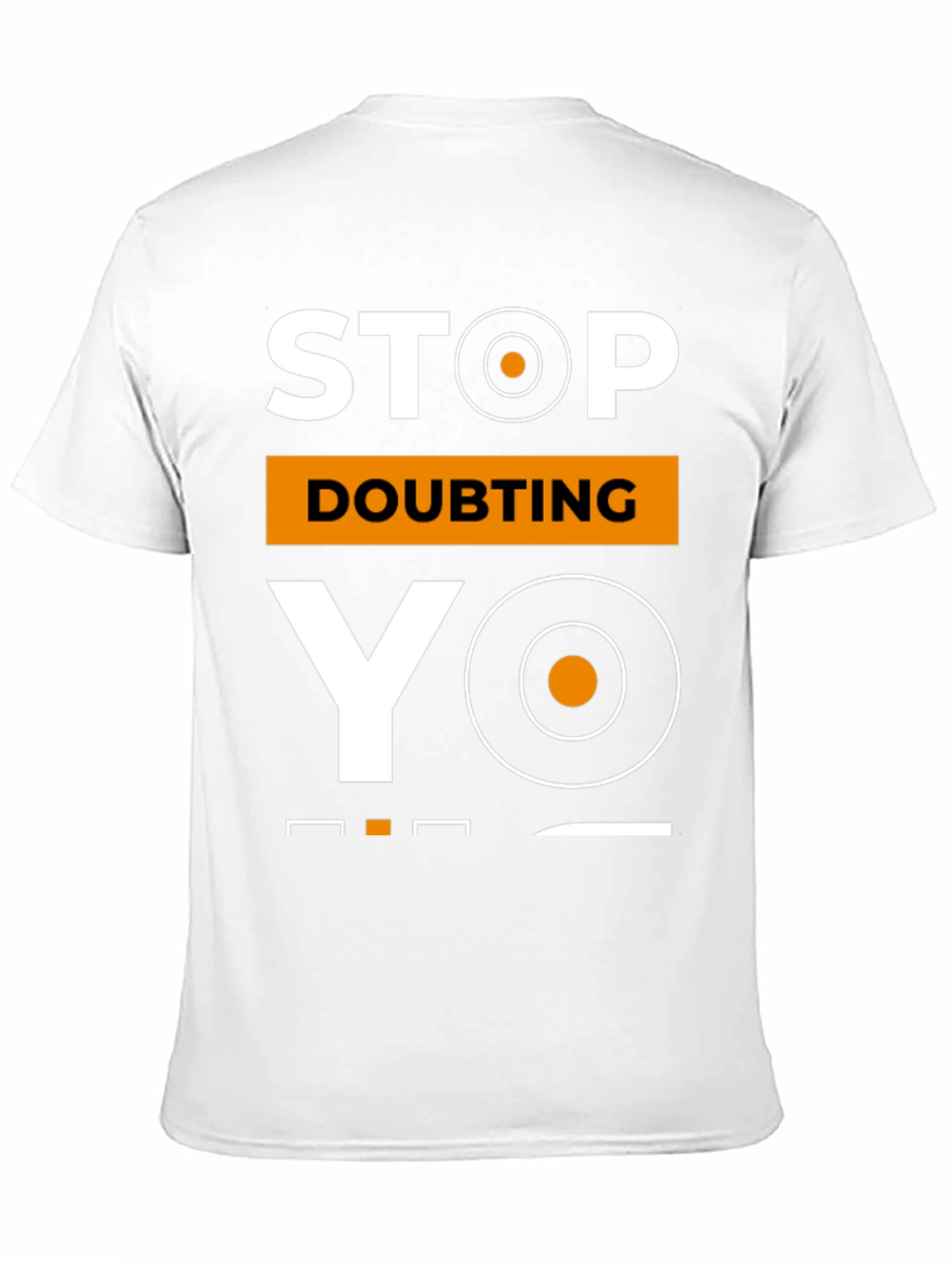 Stop Doubting YO! Black Graphic Tee for Men