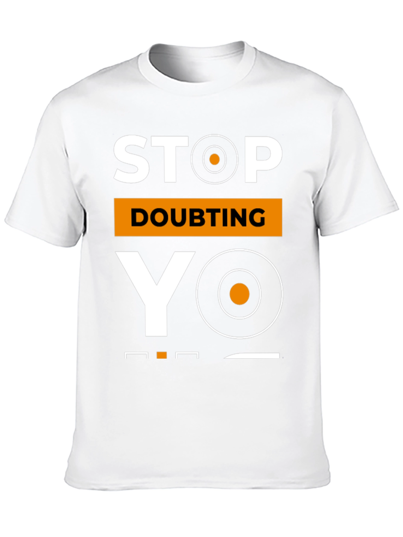 Stop Doubting YO! Black Graphic Tee for Men