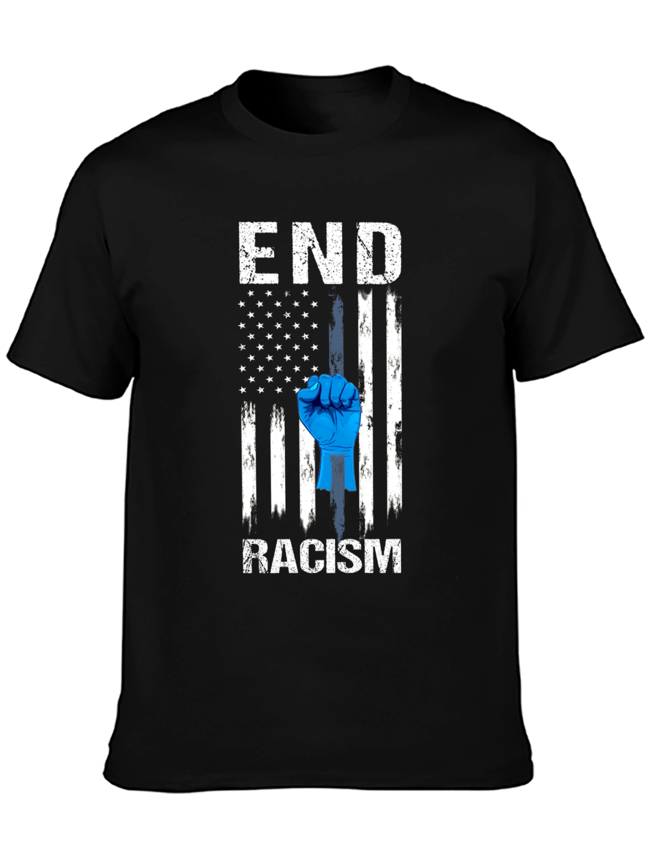 End Racism American Flag T-Shirt