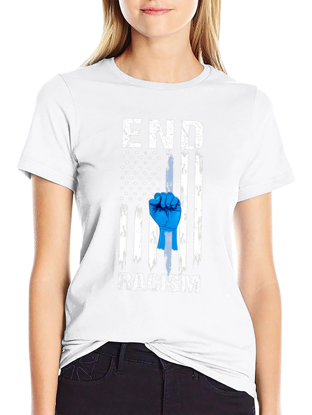 End Racism American Flag T-Shirt