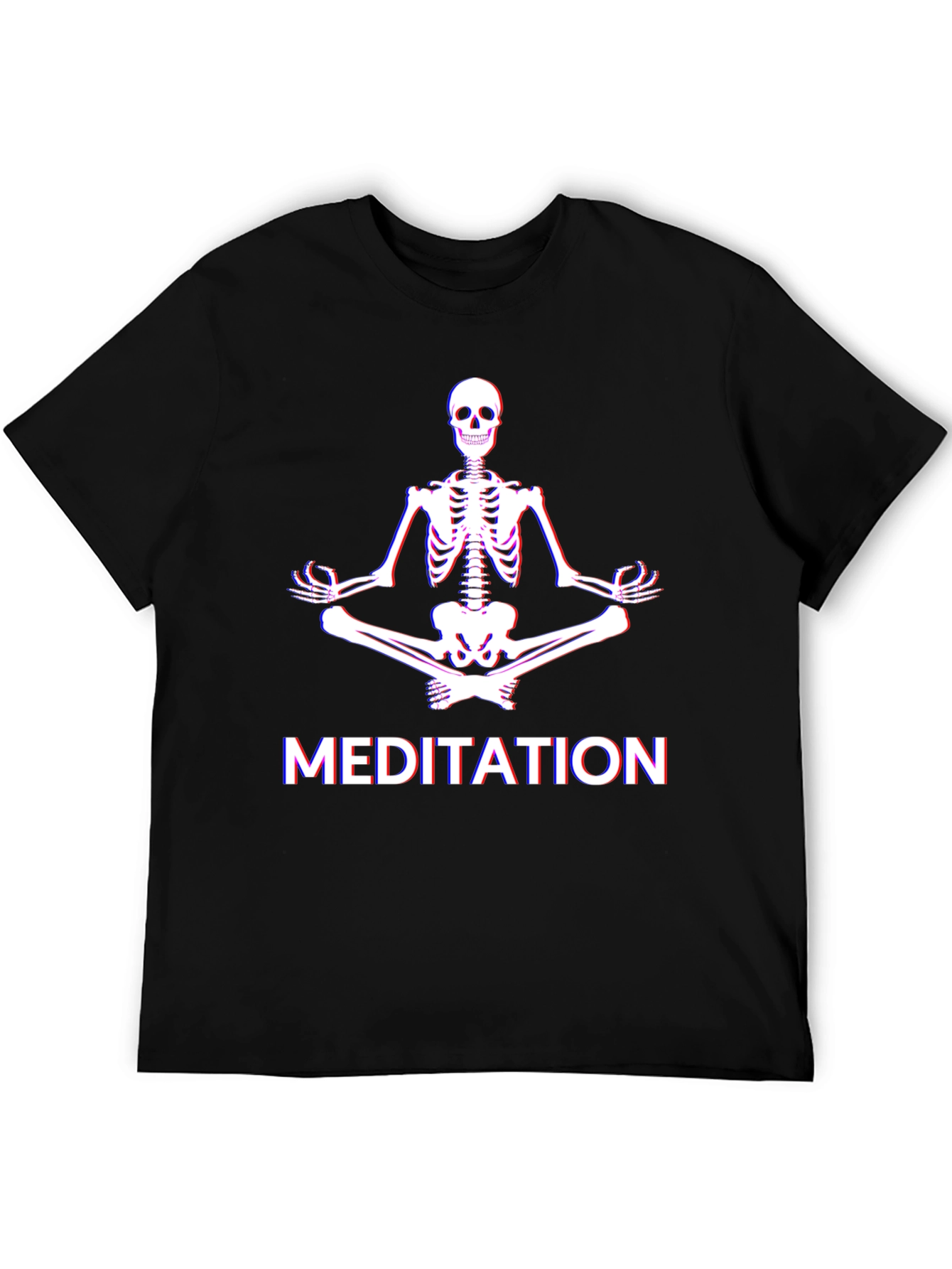 Meditating Skeleton Graphic Tee - Relaxed Fit