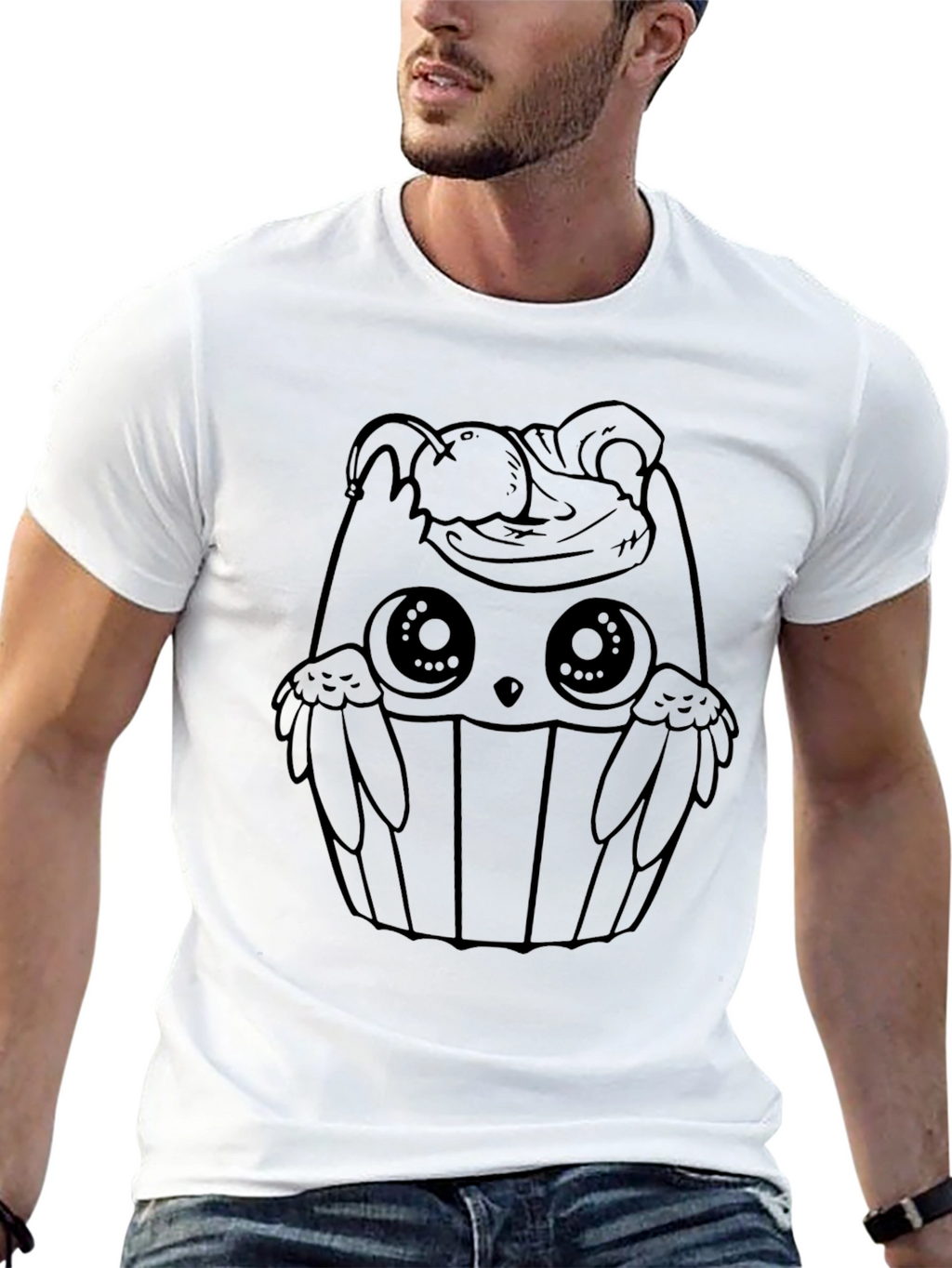 Cupcake Owl T-Shirt - Black Graphic Tee