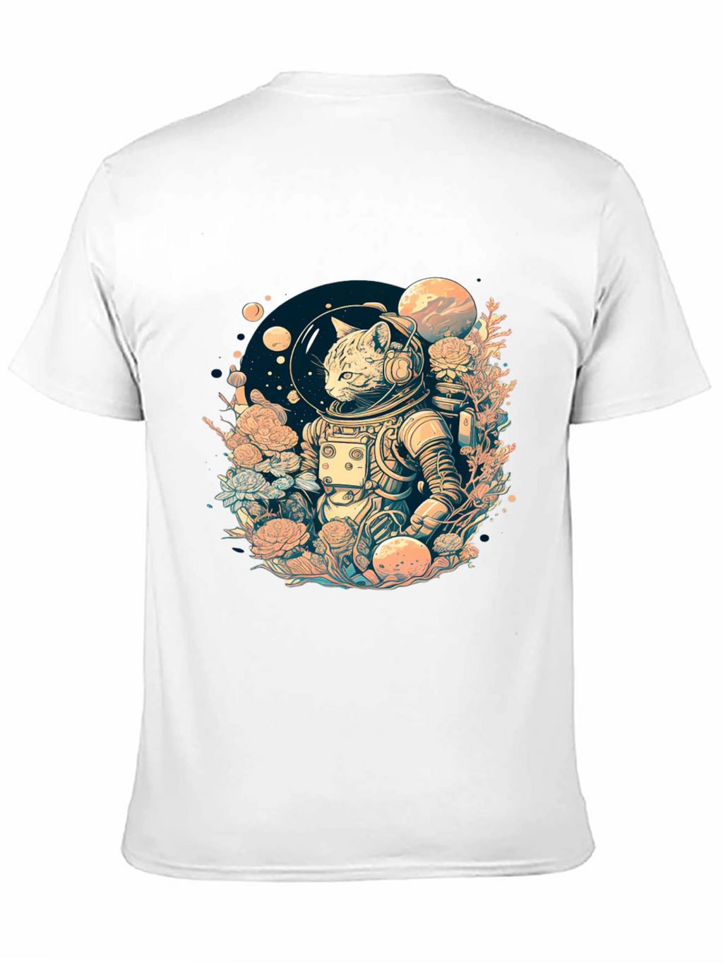 Astronaut Cat Graphic Tee - Space Adventure