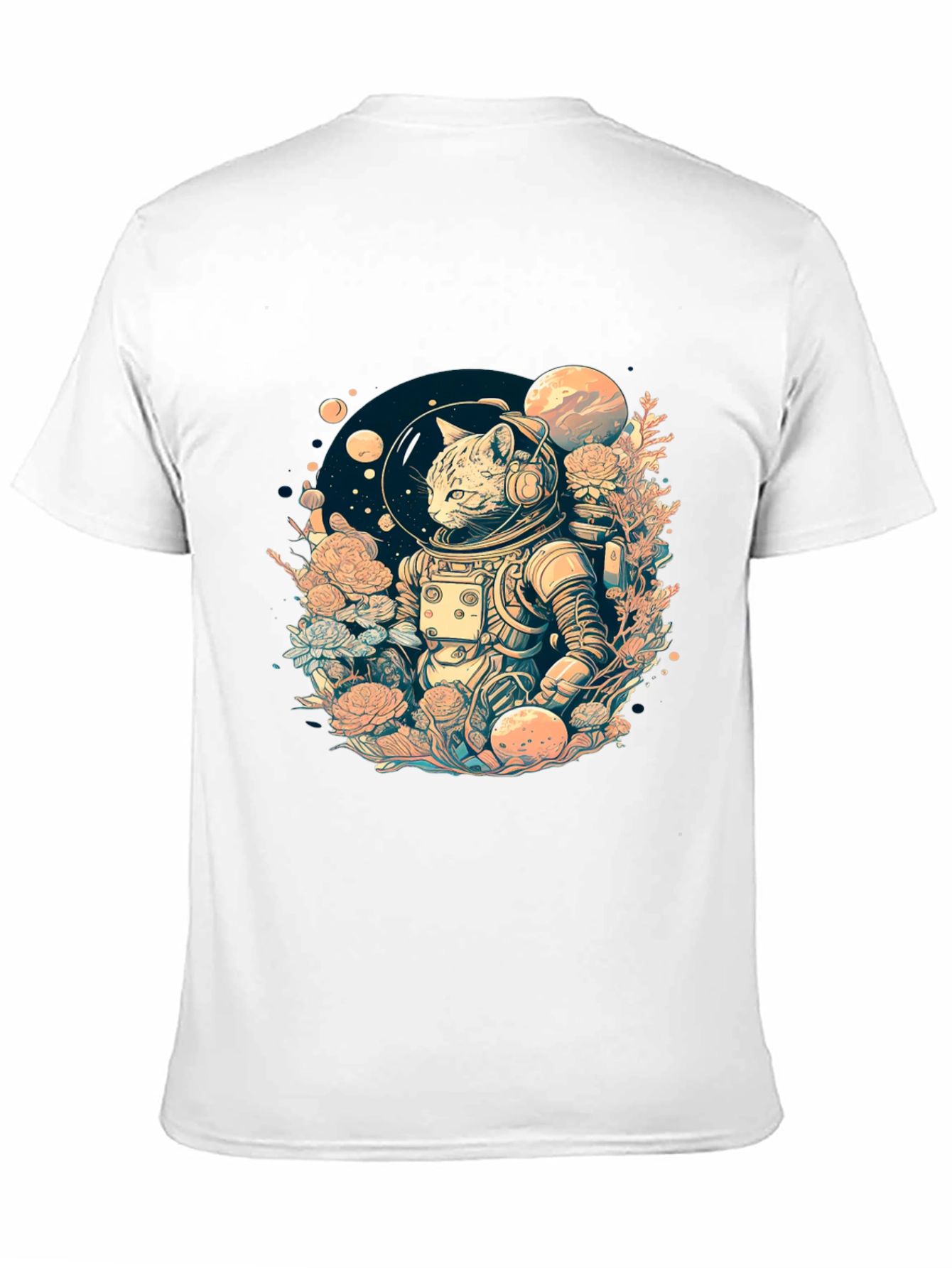 Astronaut Cat Graphic Tee - Space Adventure