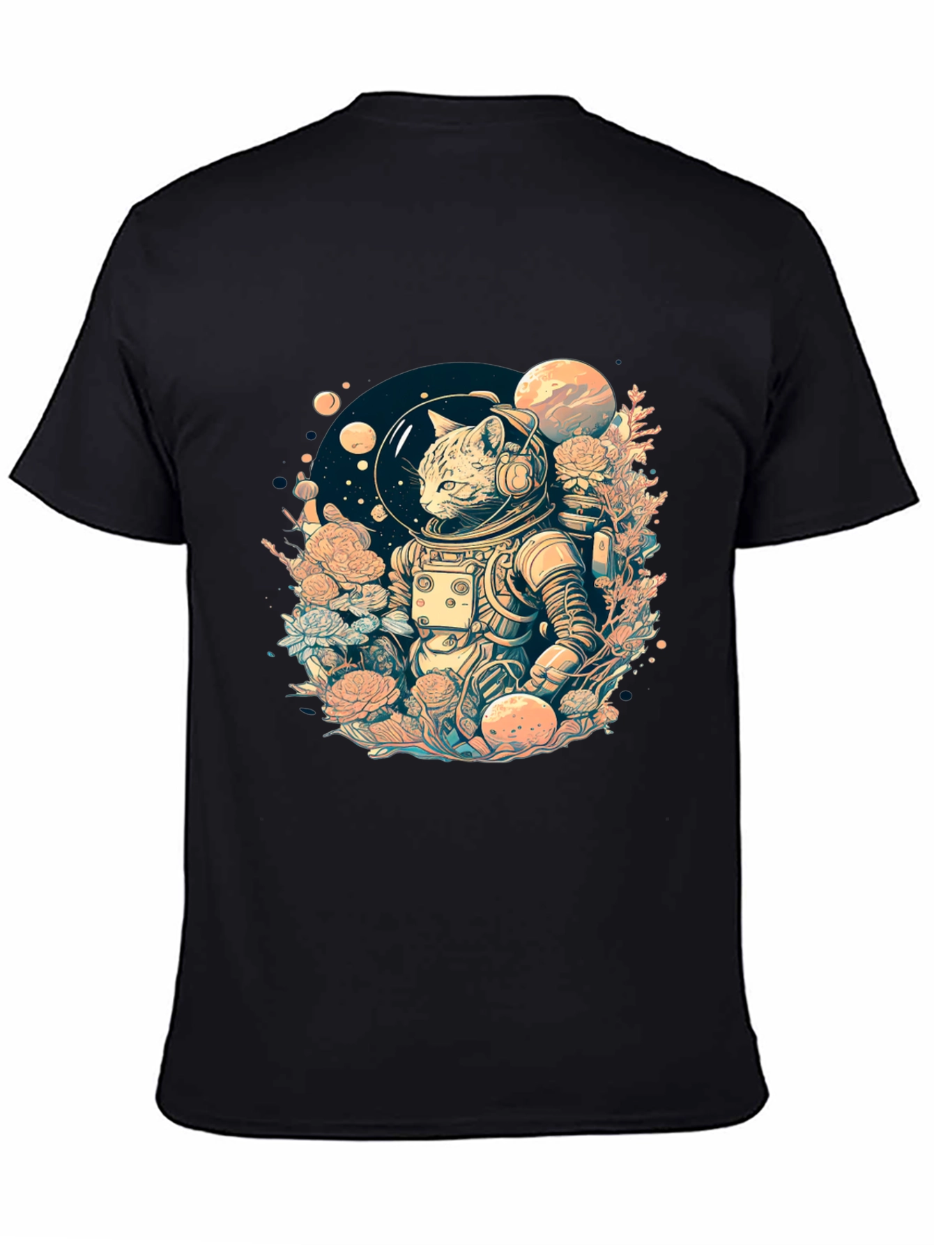 Astronaut Cat Graphic Tee - Space Adventure