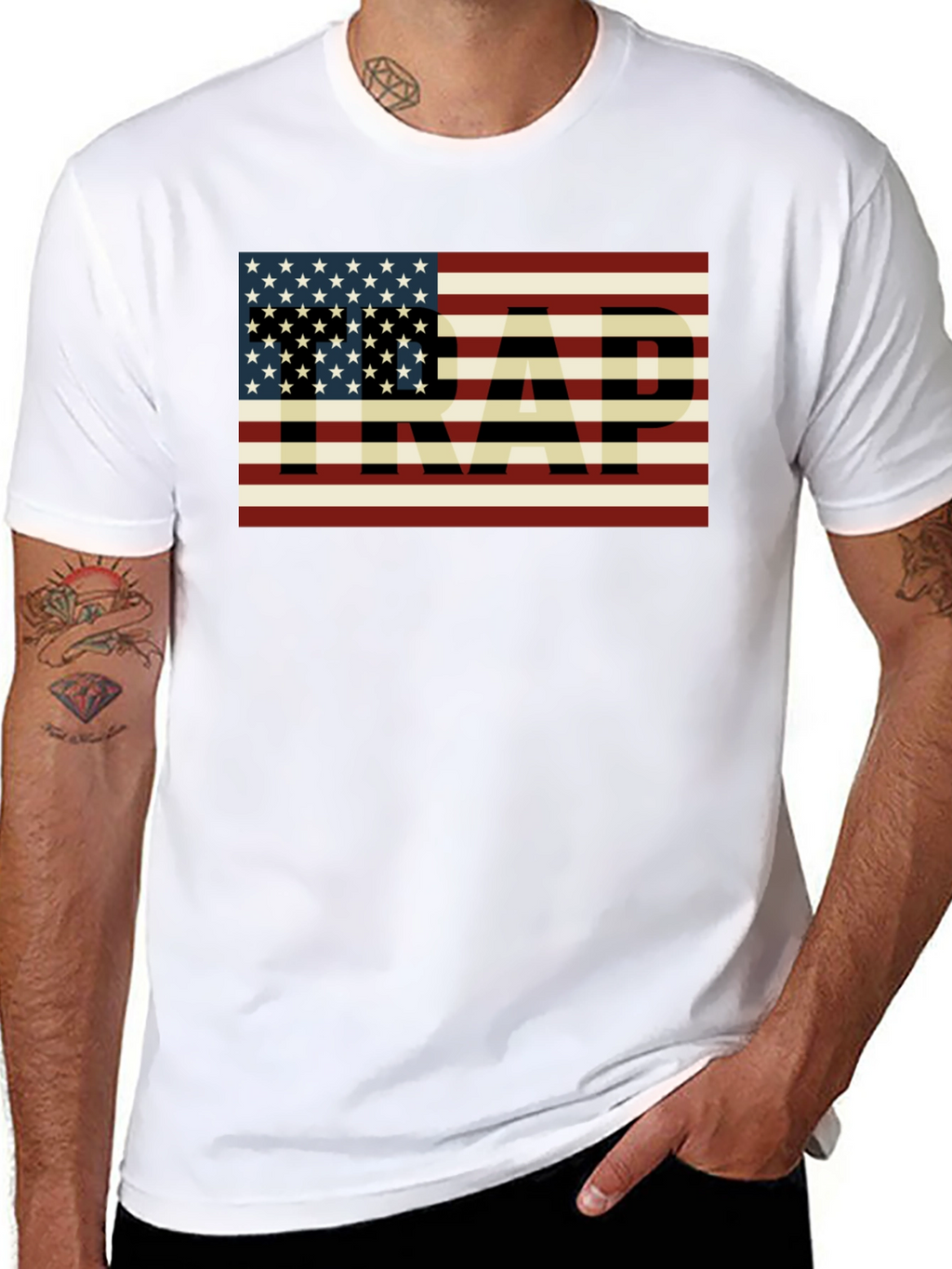 American Flag TRAP Graphic T-Shirt