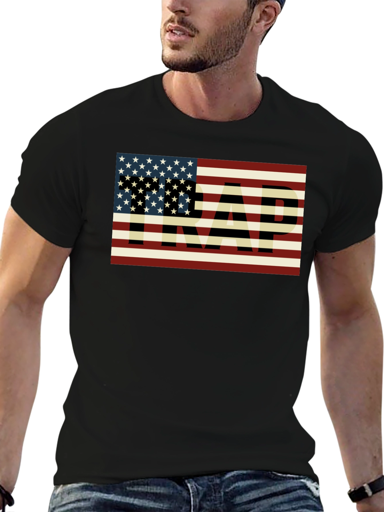 American Flag TRAP Graphic T-Shirt