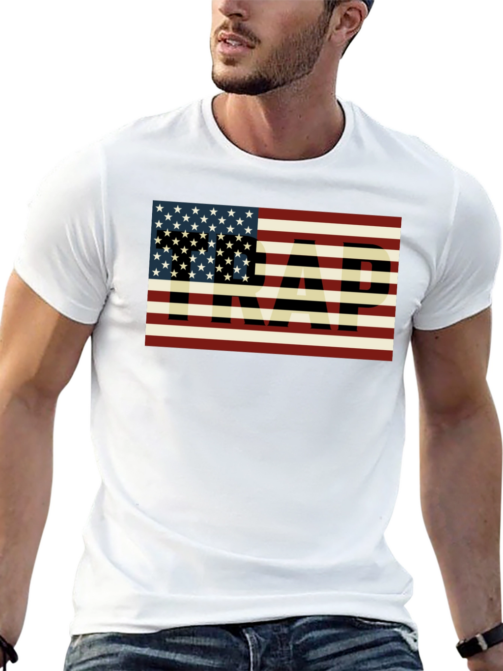 American Flag TRAP Graphic T-Shirt
