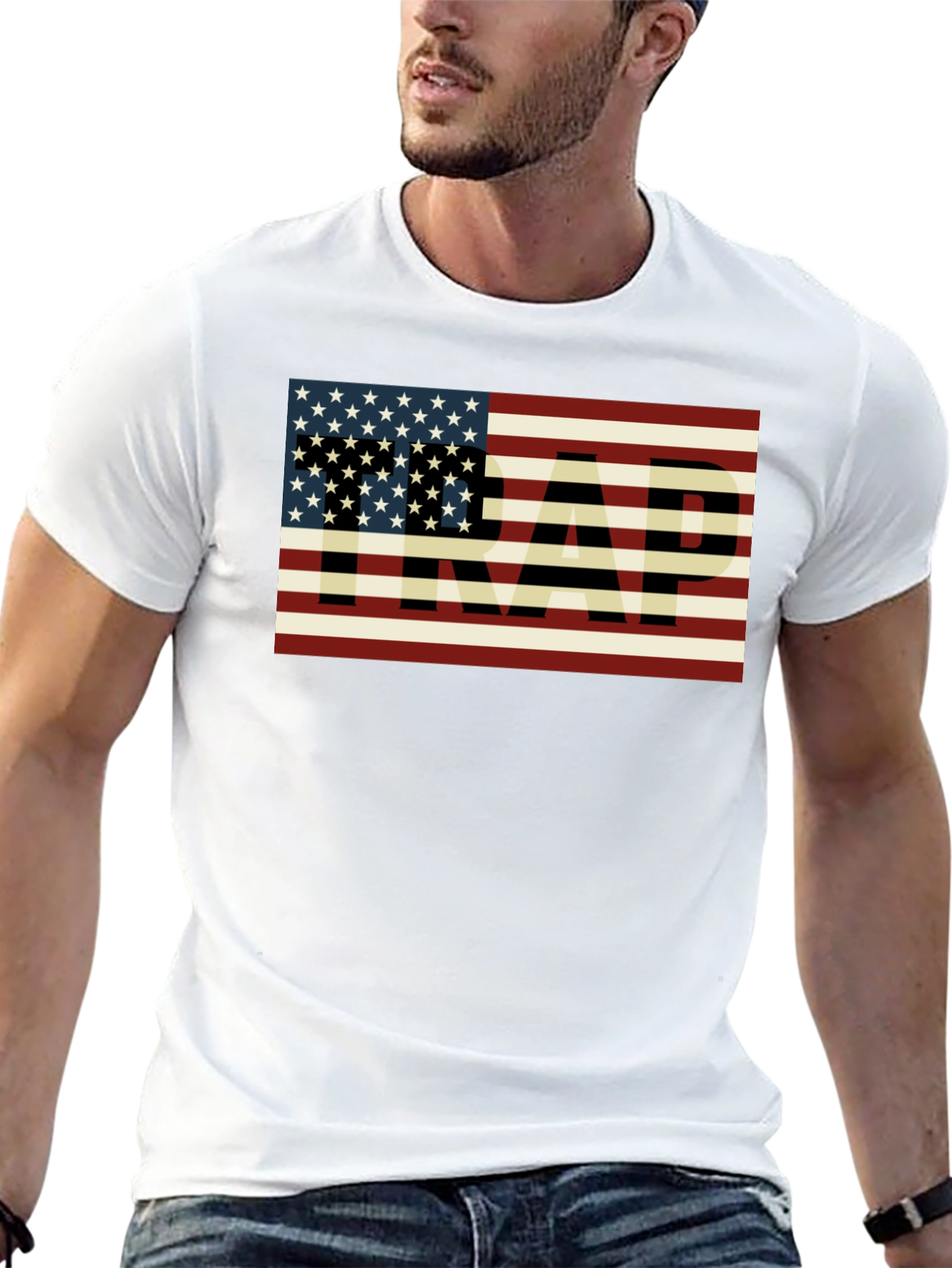 American Flag TRAP Graphic T-Shirt