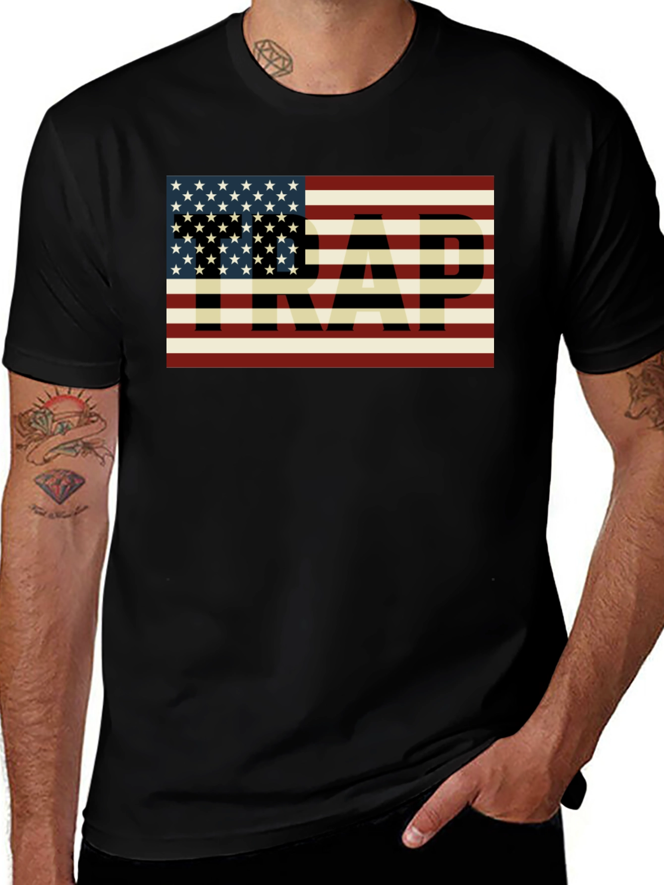 American Flag TRAP Graphic T-Shirt