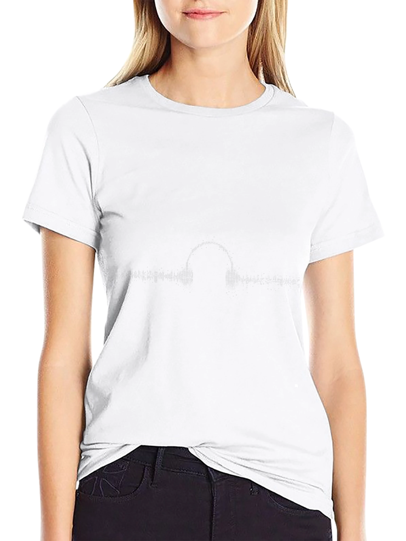 Black Graphic Tee - Headphones and Equalizer Design