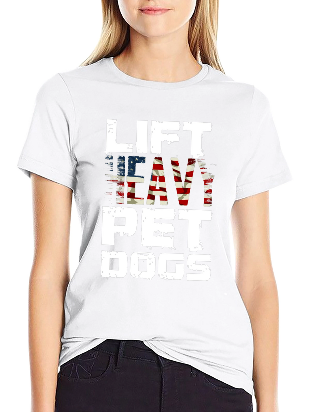 Lift Heavy Pet Dogs Patriotic Graphic Tee