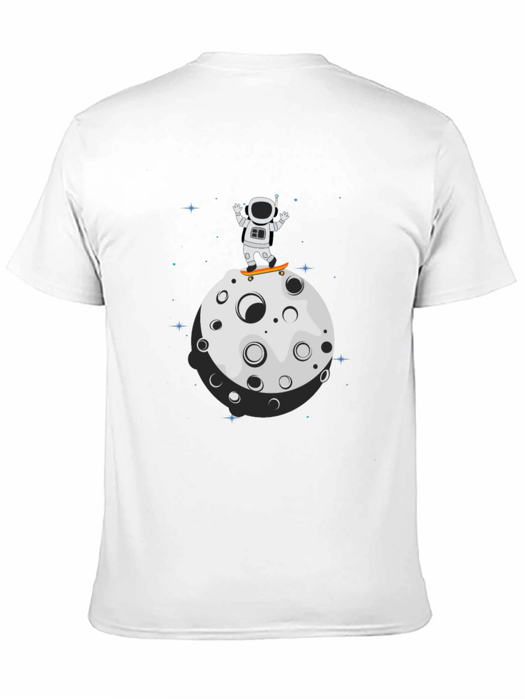 Astronaut Skateboard Moon Black T-Shirt