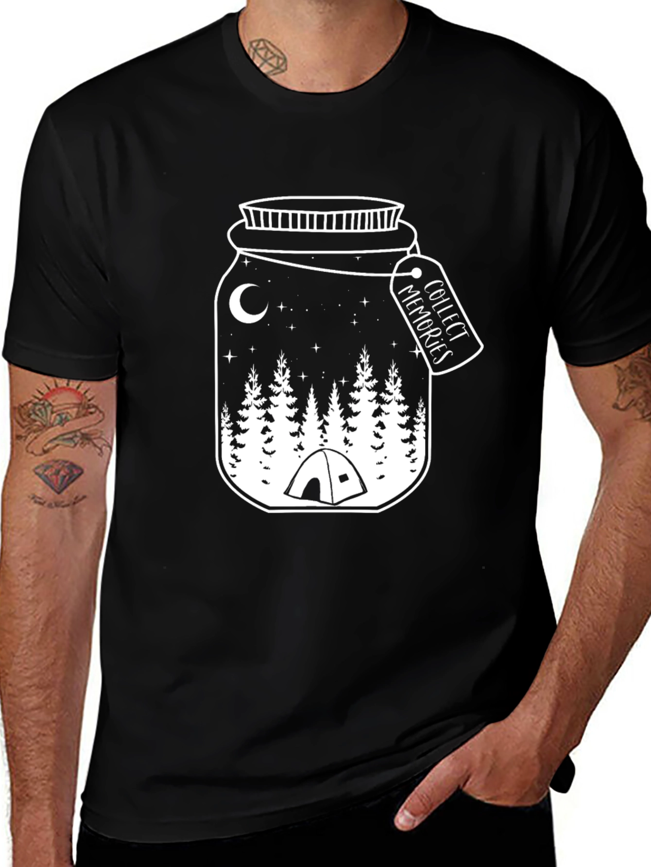 Collect Memories Camping Jar T-Shirt - Black