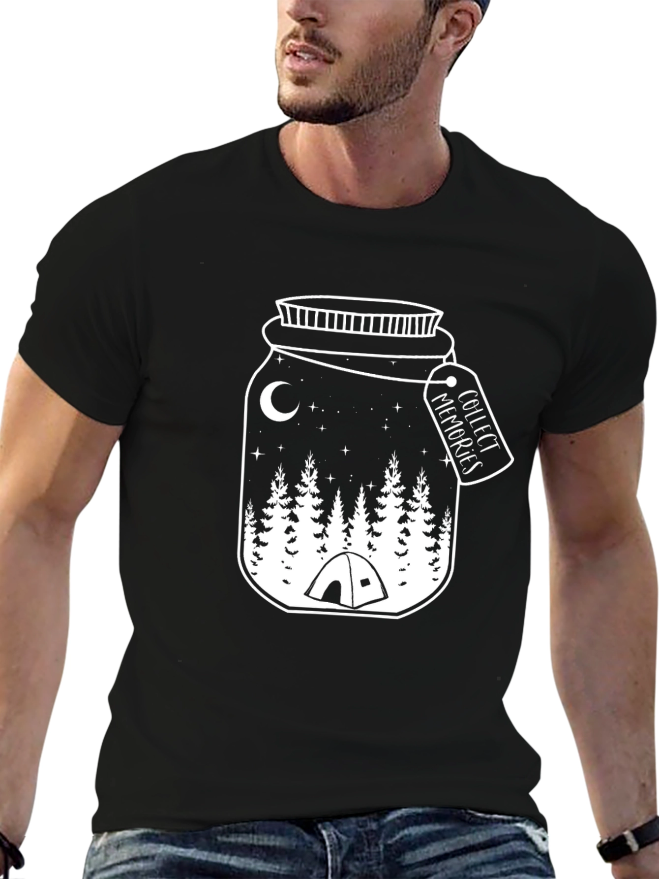 Collect Memories Camping Jar T-Shirt - Black