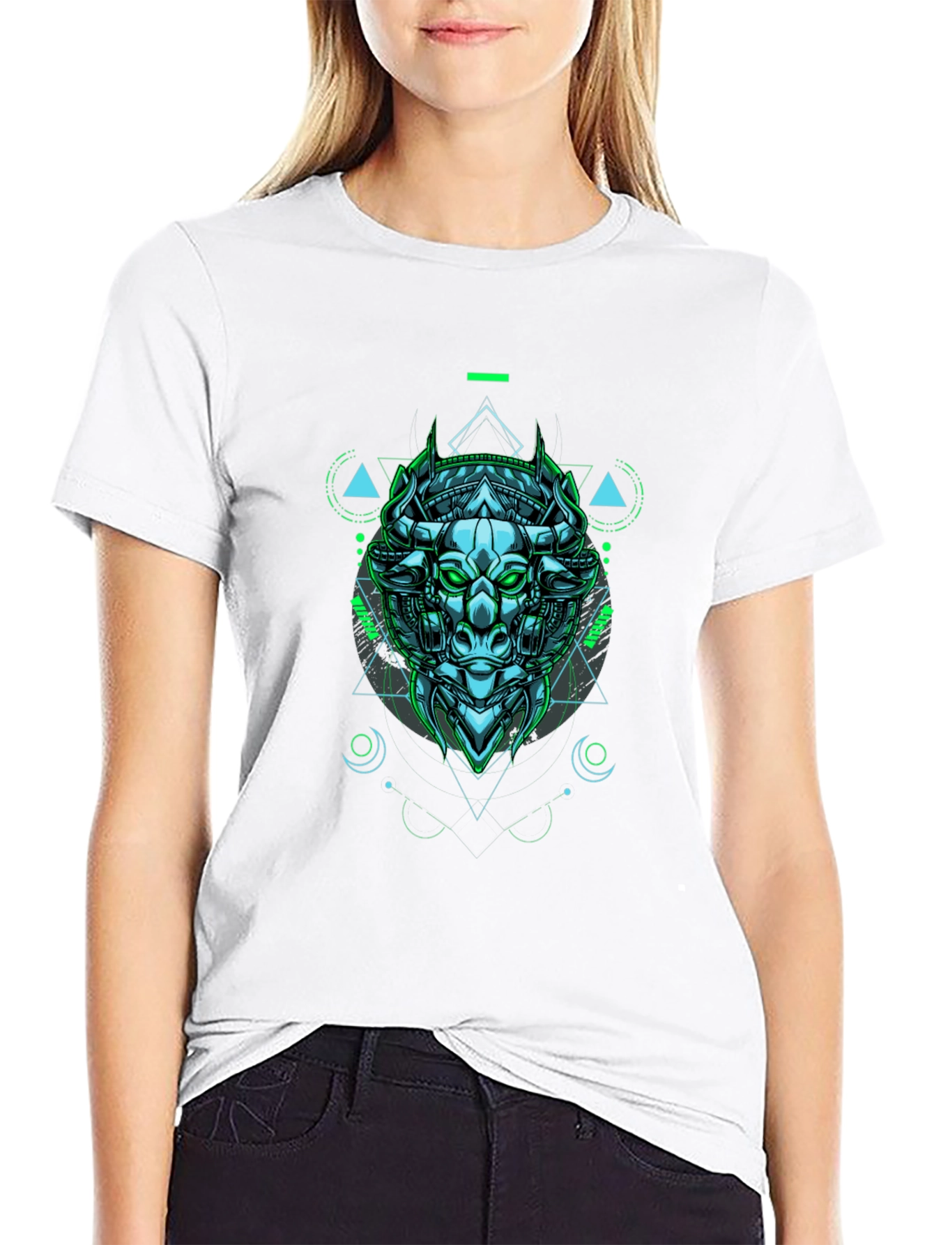 Cyber Bull Graphic Tee - Edgy Style