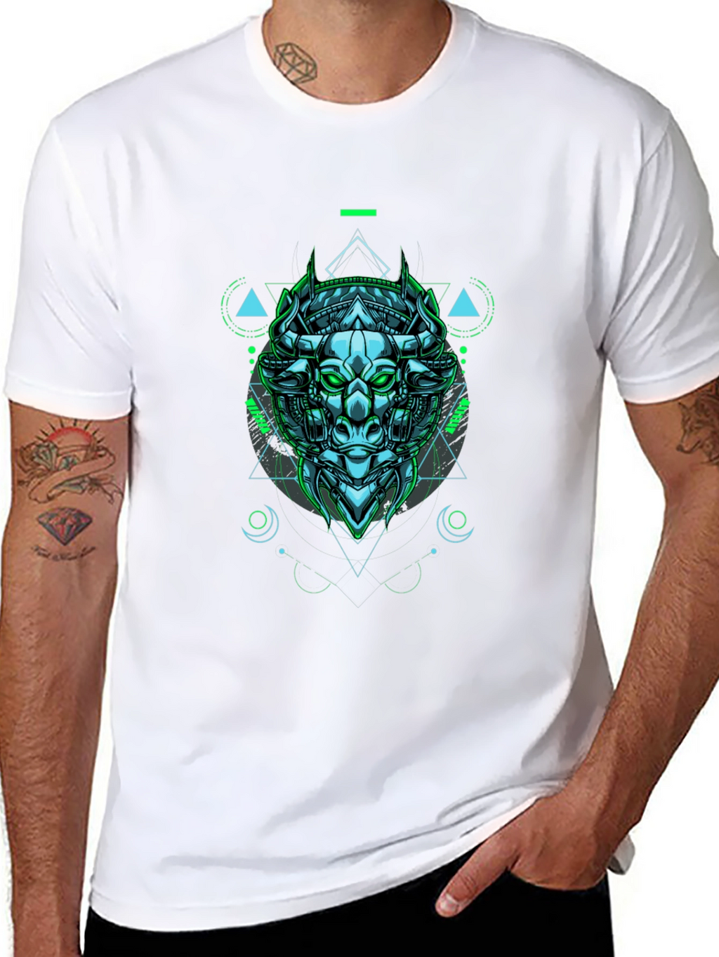 Cyber Bull Graphic Tee - Edgy Style