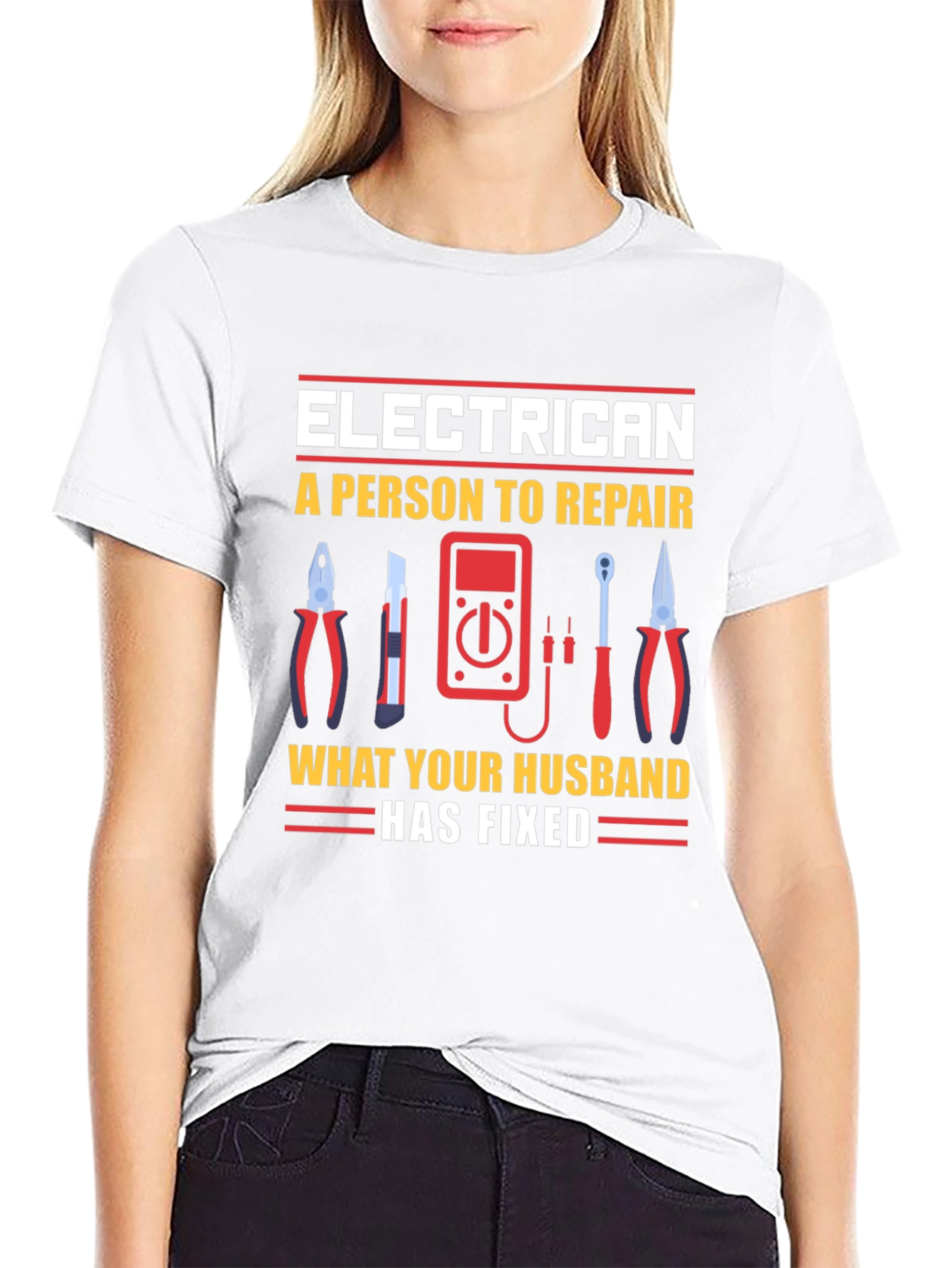 Electrician Husband Repair Funny T-Shirt
