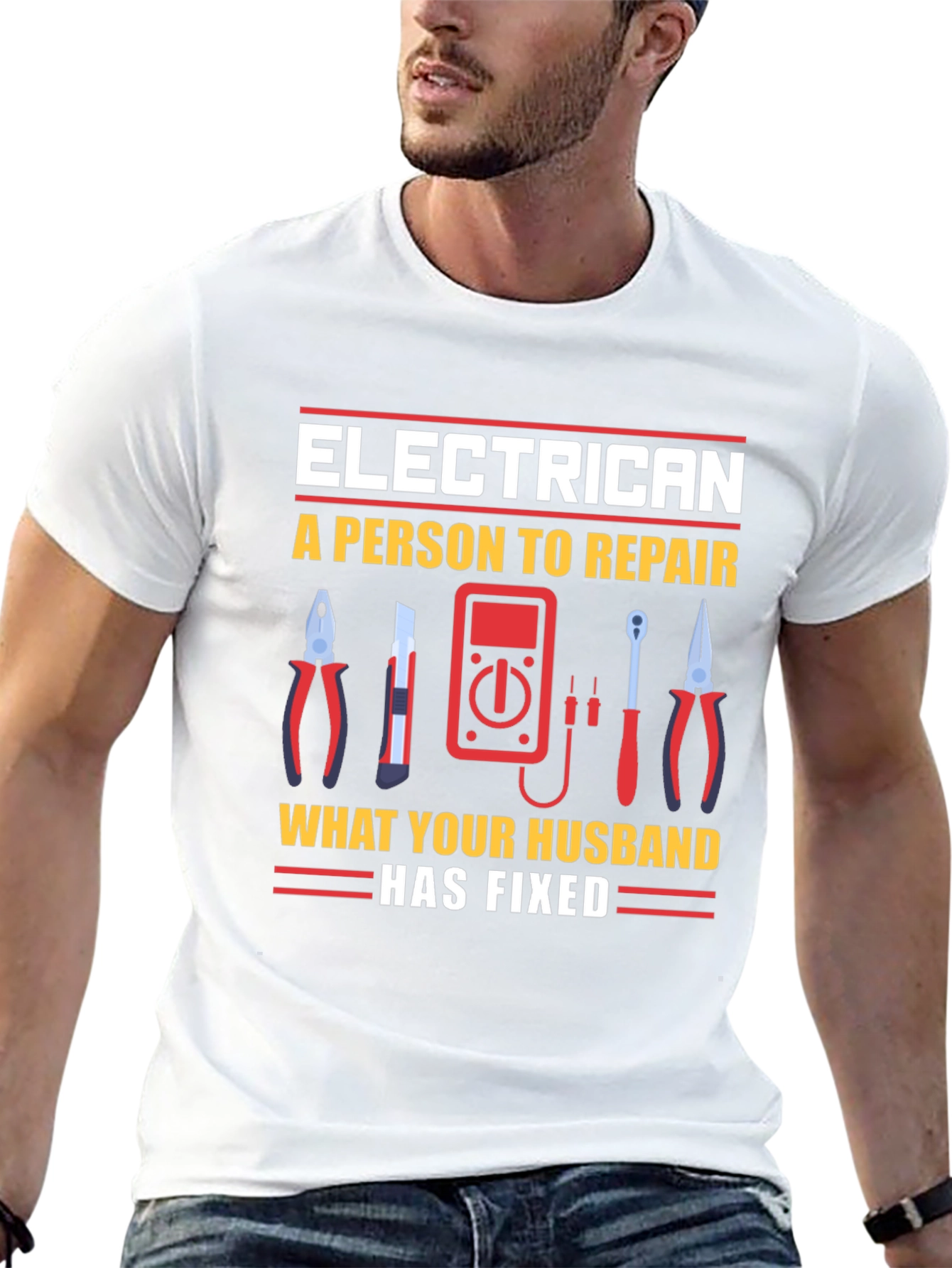 Electrician Husband Repair Funny T-Shirt