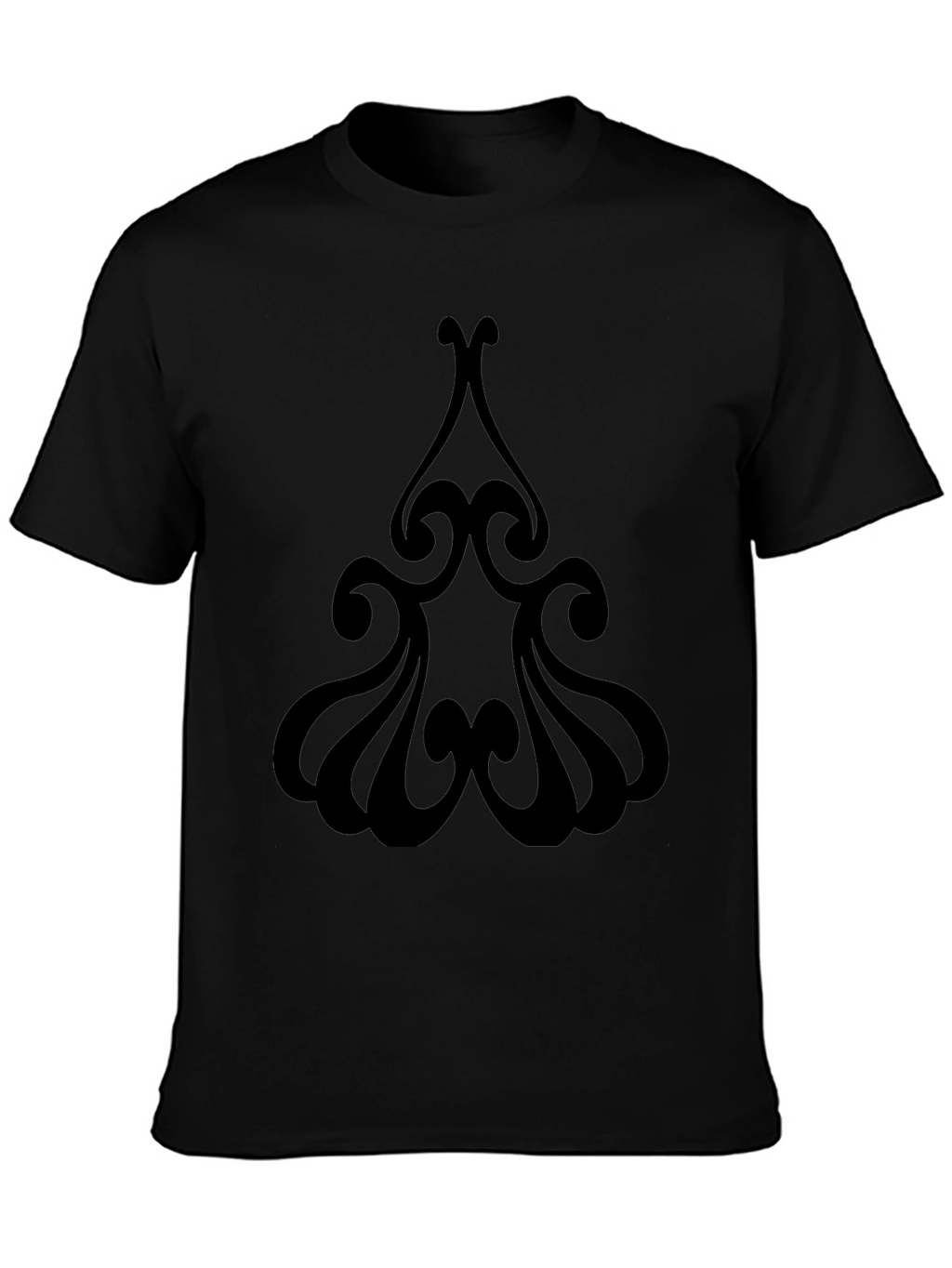 Black T-Shirt with Abstract Design