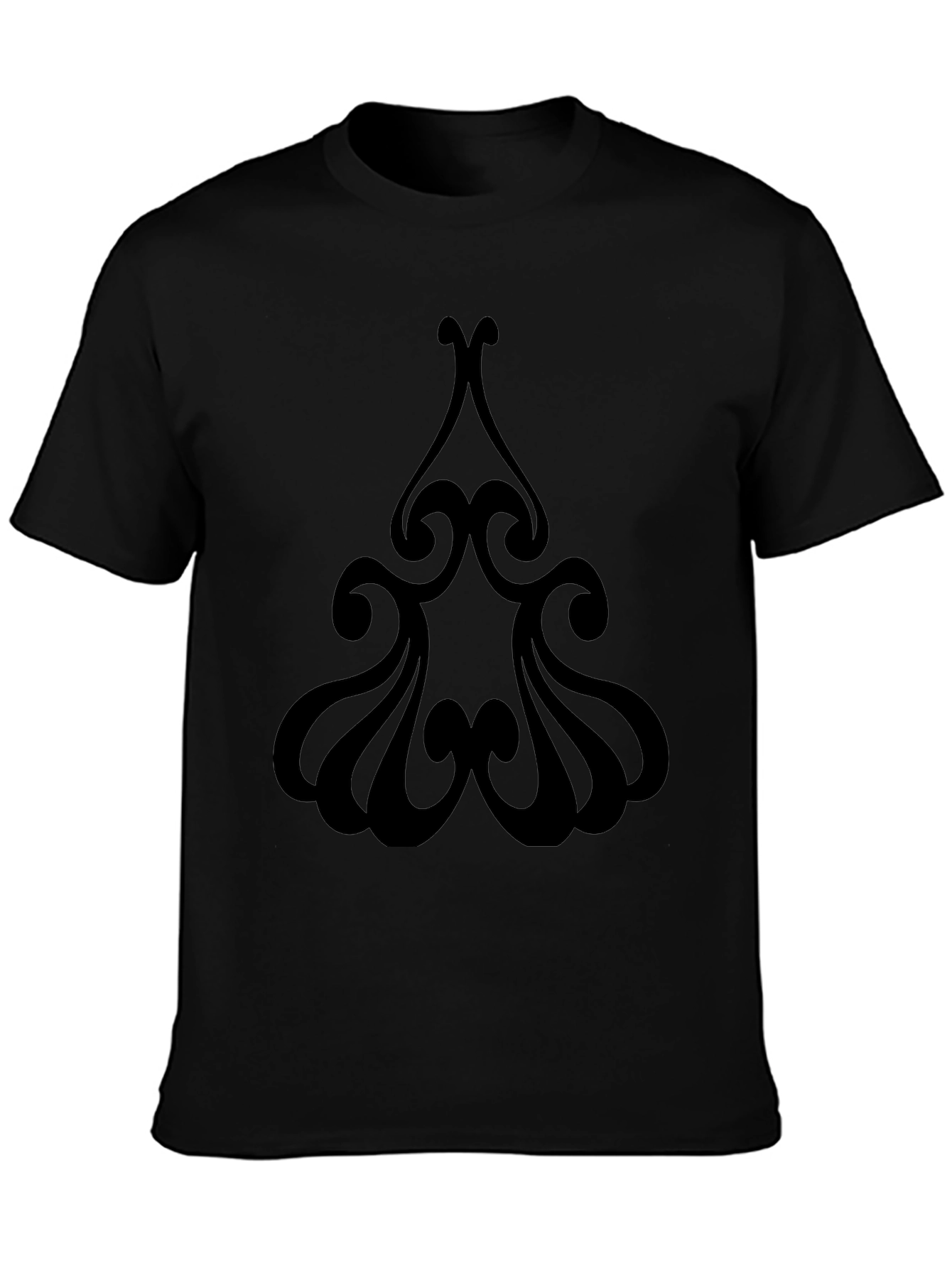 Black T-Shirt with Abstract Design