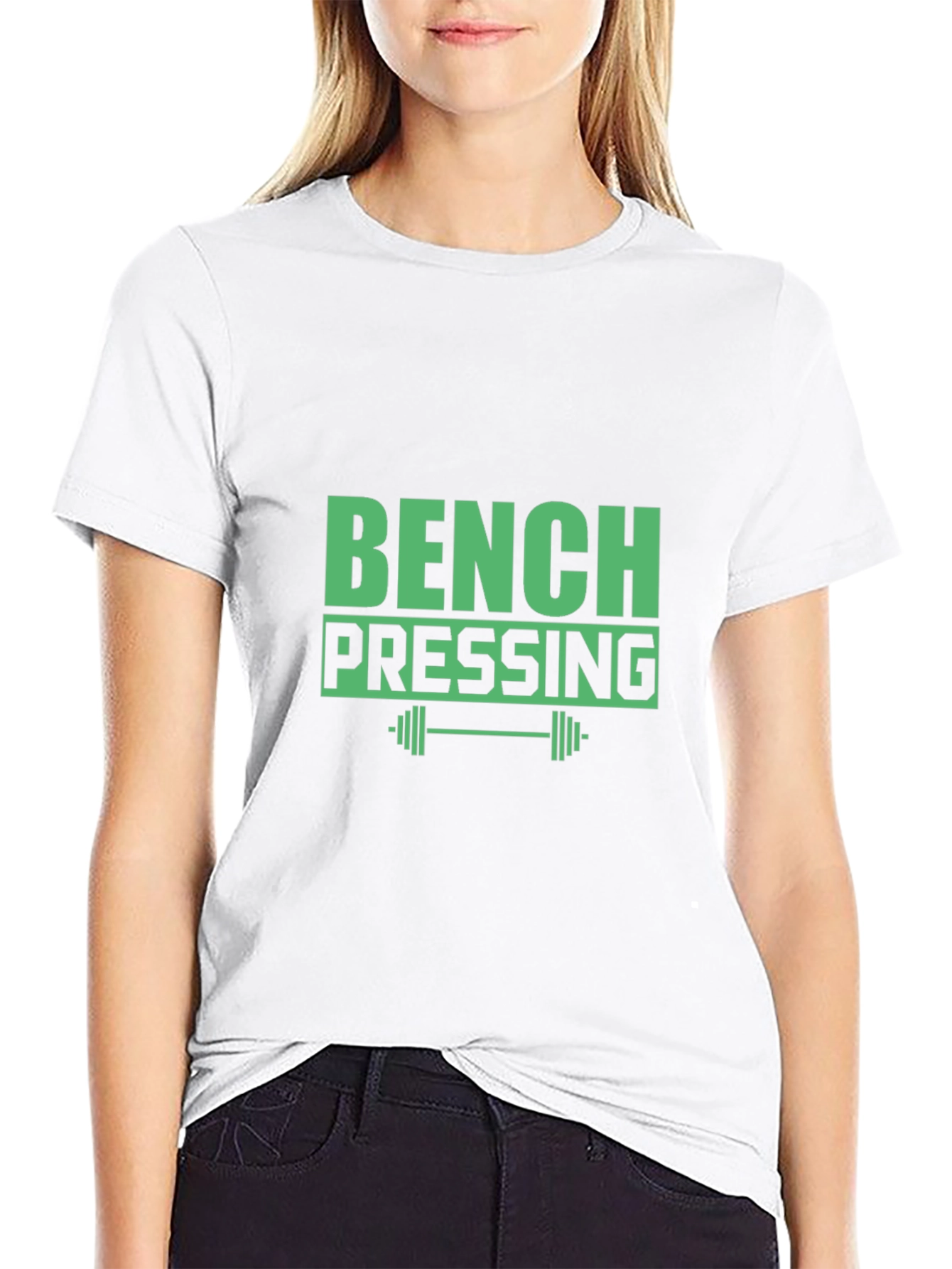 Bench Pressing Black T-Shirt - Gym Workout Apparel