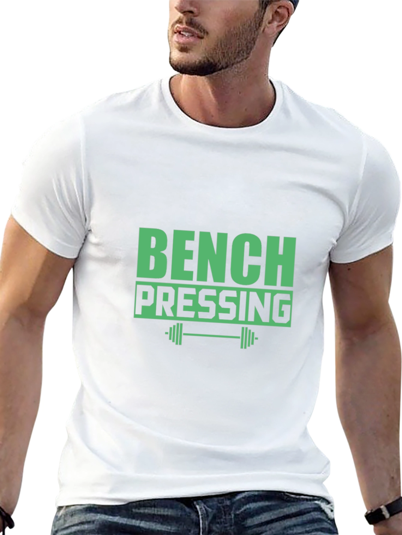 Bench Pressing Black T-Shirt - Gym Workout Apparel