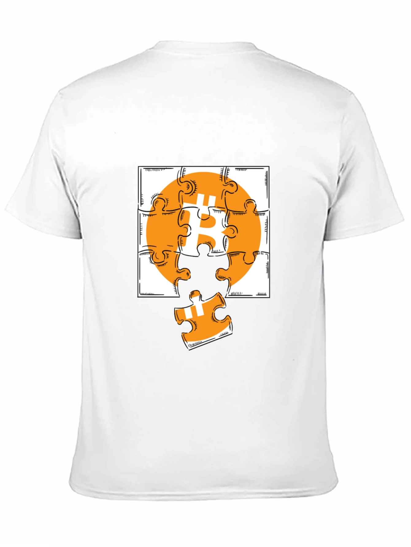 Bitcoin Puzzle Graphic Tee - Black Crypto Shirt