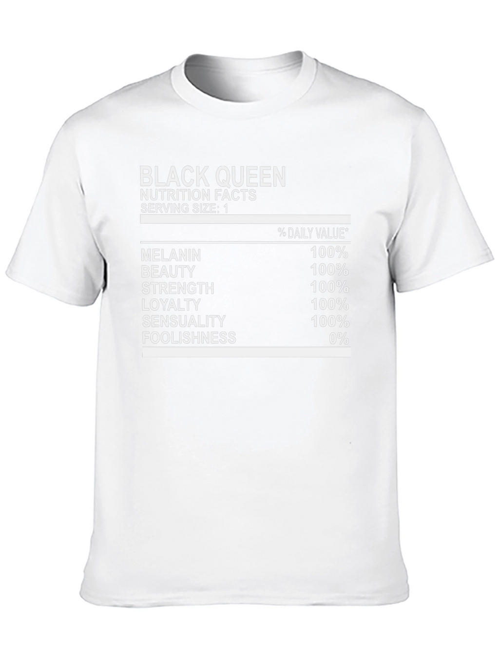 Black Queen Nutrition Facts Graphic Tee