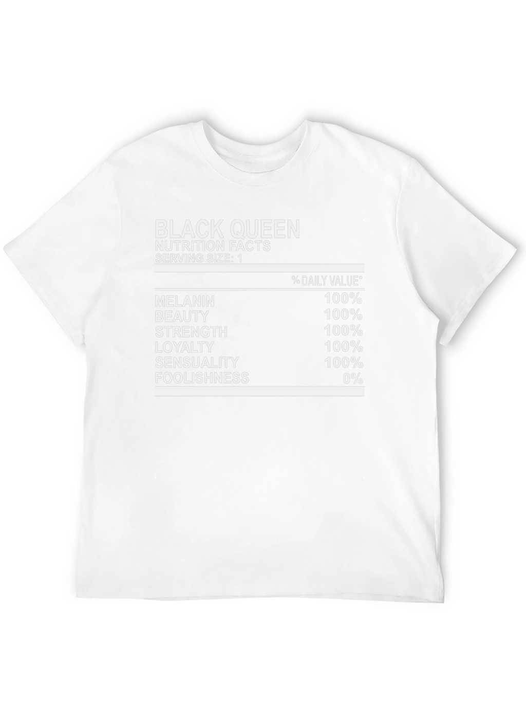 Black Queen Nutrition Facts Graphic Tee