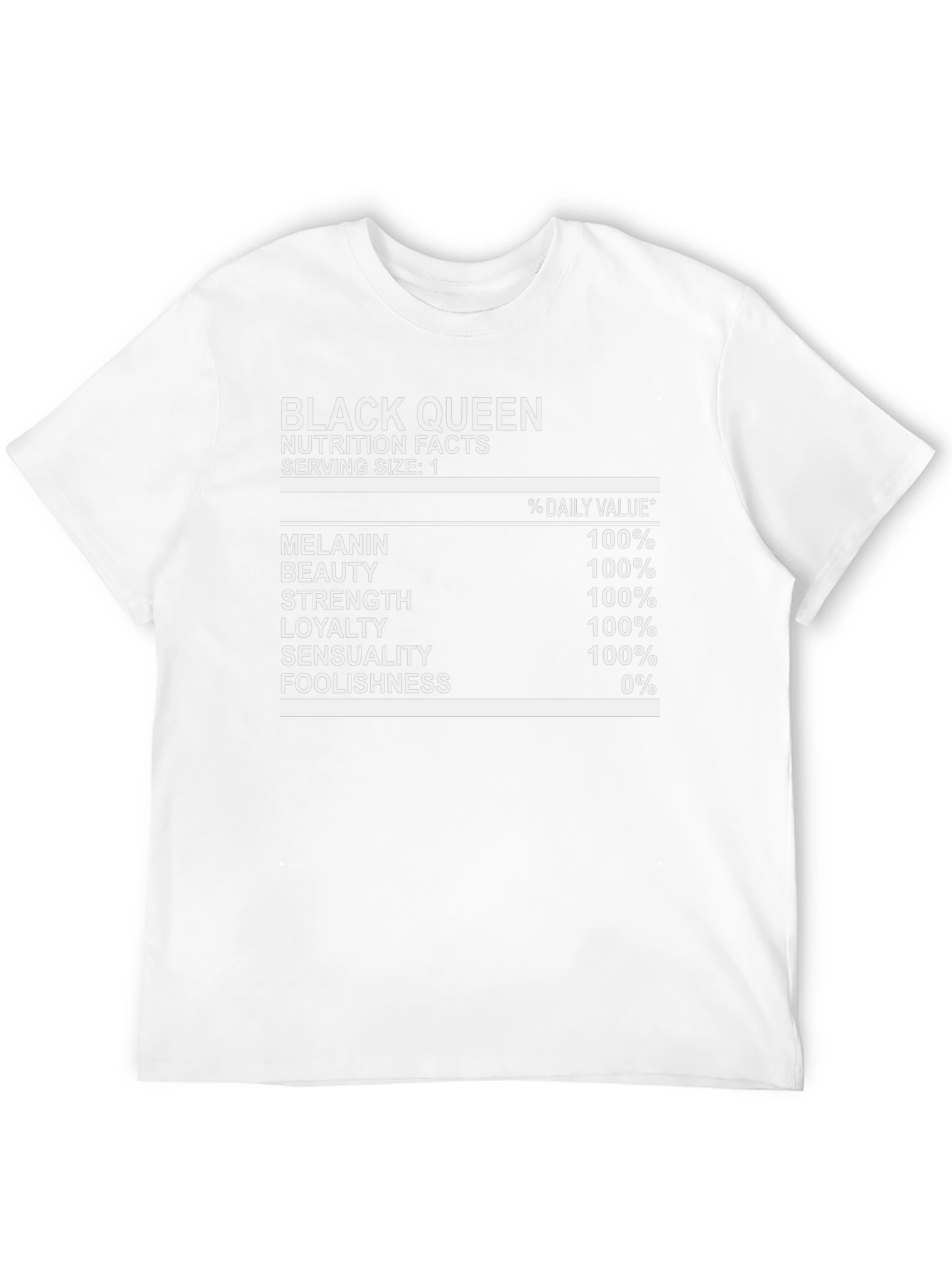 Black Queen Nutrition Facts Graphic Tee