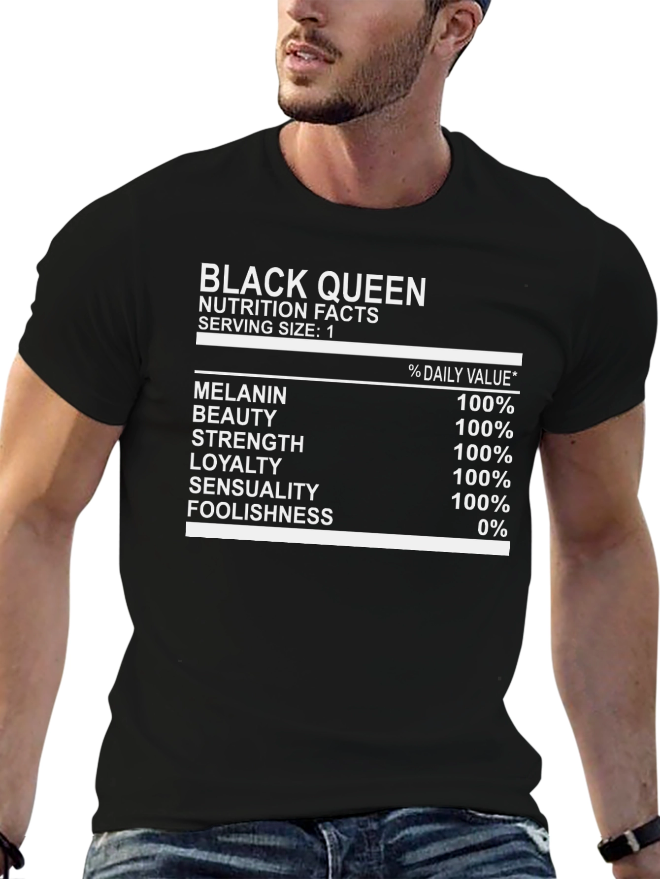 Black Queen Nutrition Facts Graphic Tee