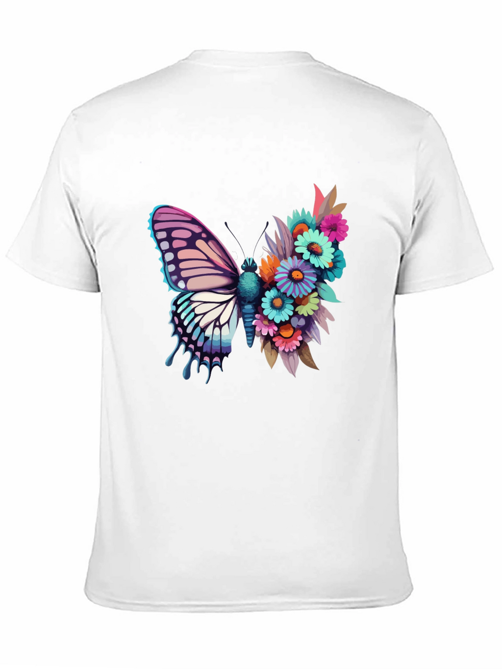 Butterfly Floral Graphic Tee - Black
