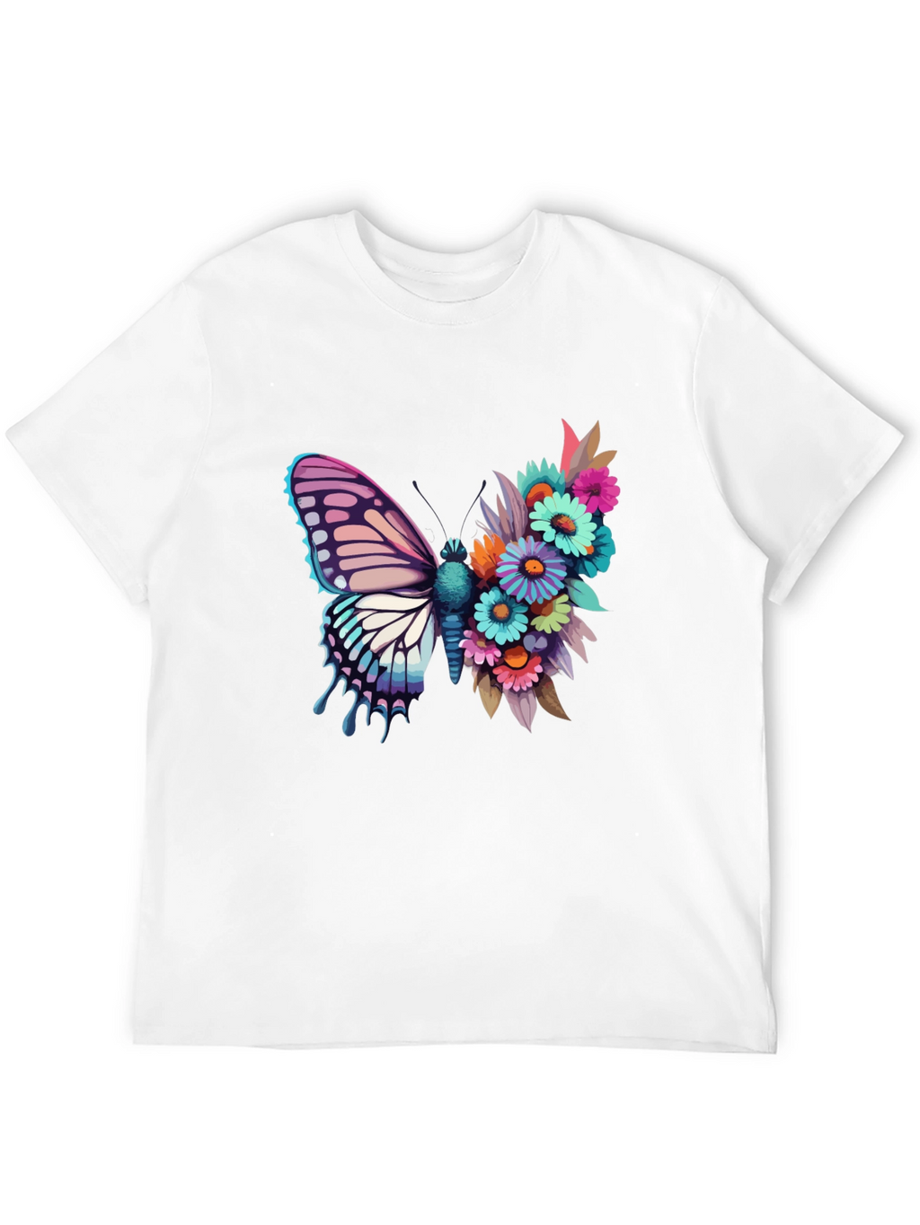 Butterfly Floral Graphic Tee - Black